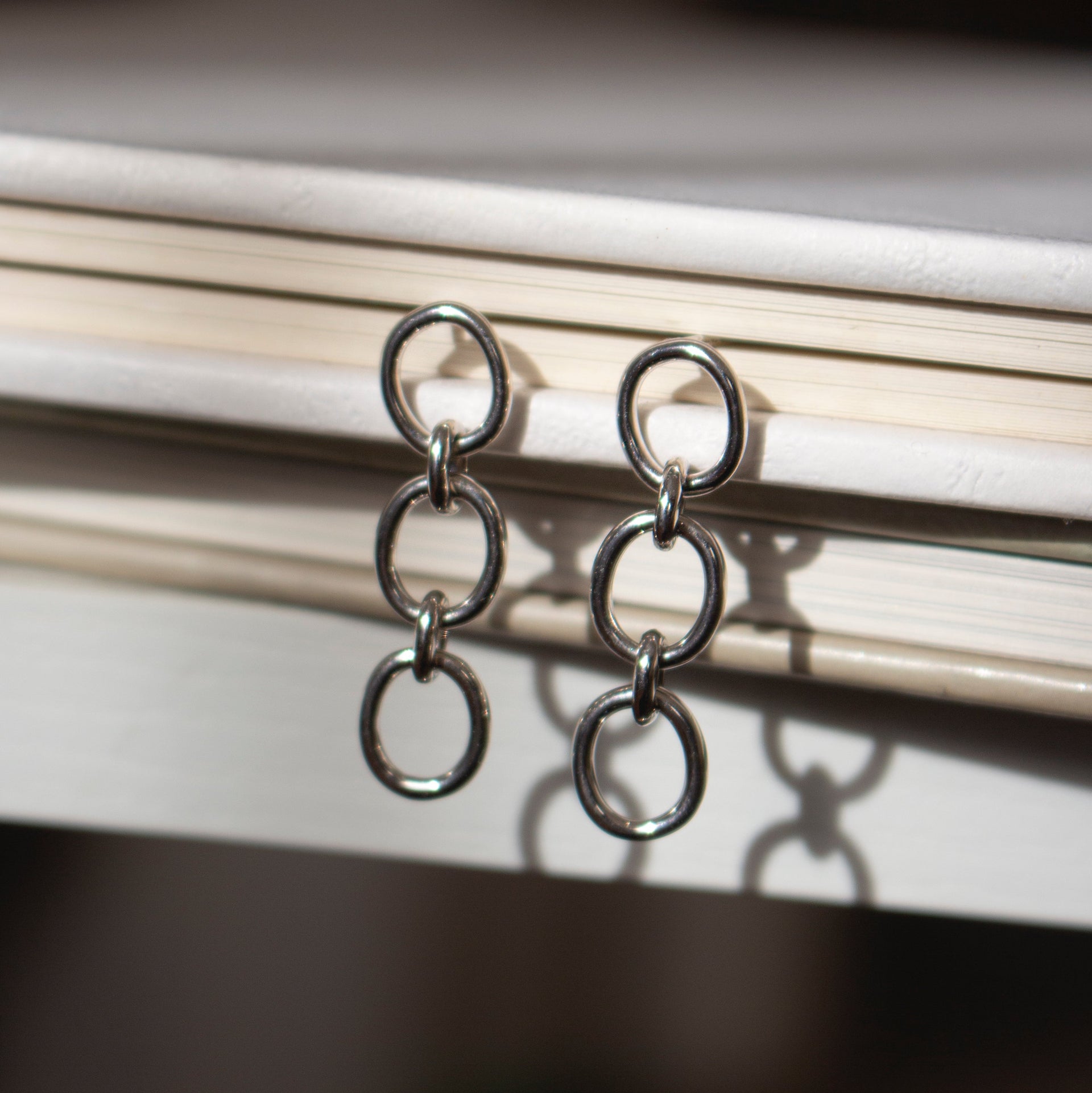 Gemma Chain Earrings Silver