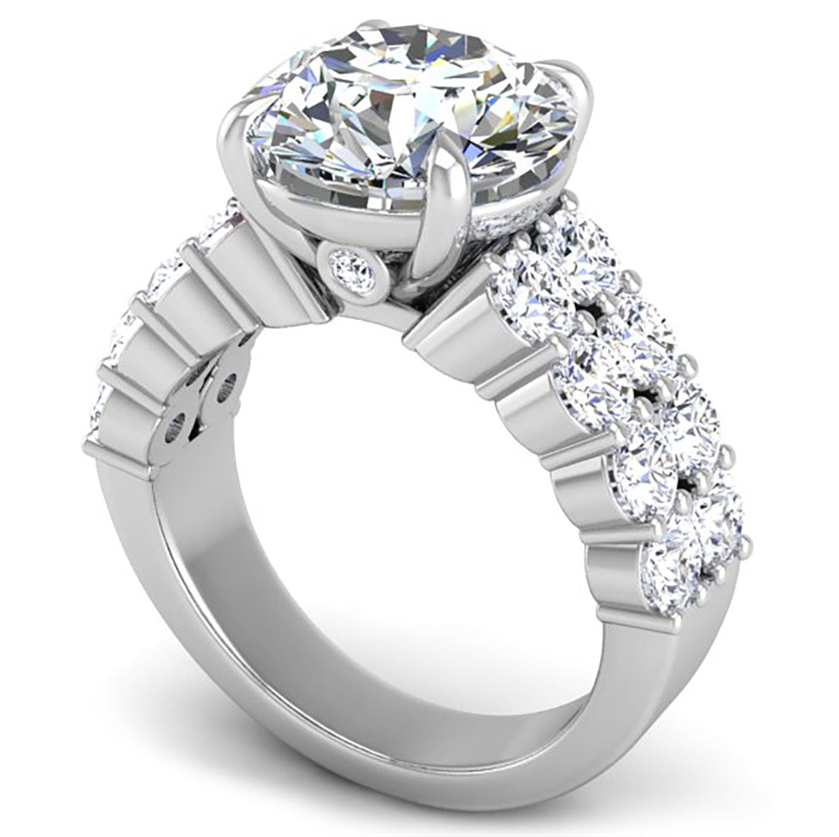 BGLG Getty 5.75 Carat Round Lab-Grown Two-Row Diamond Engagement Ring