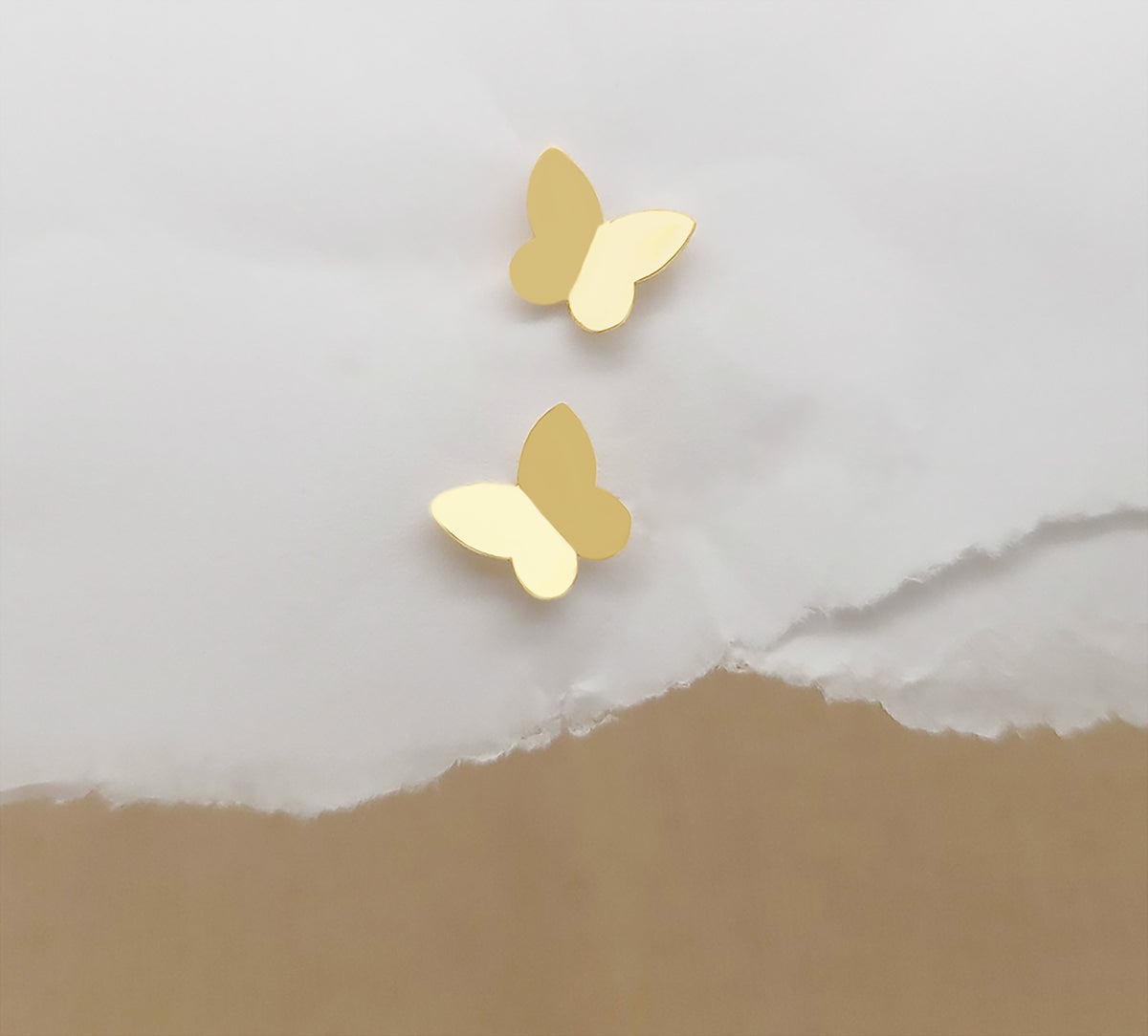 Gold Butterfly Stud Earrings