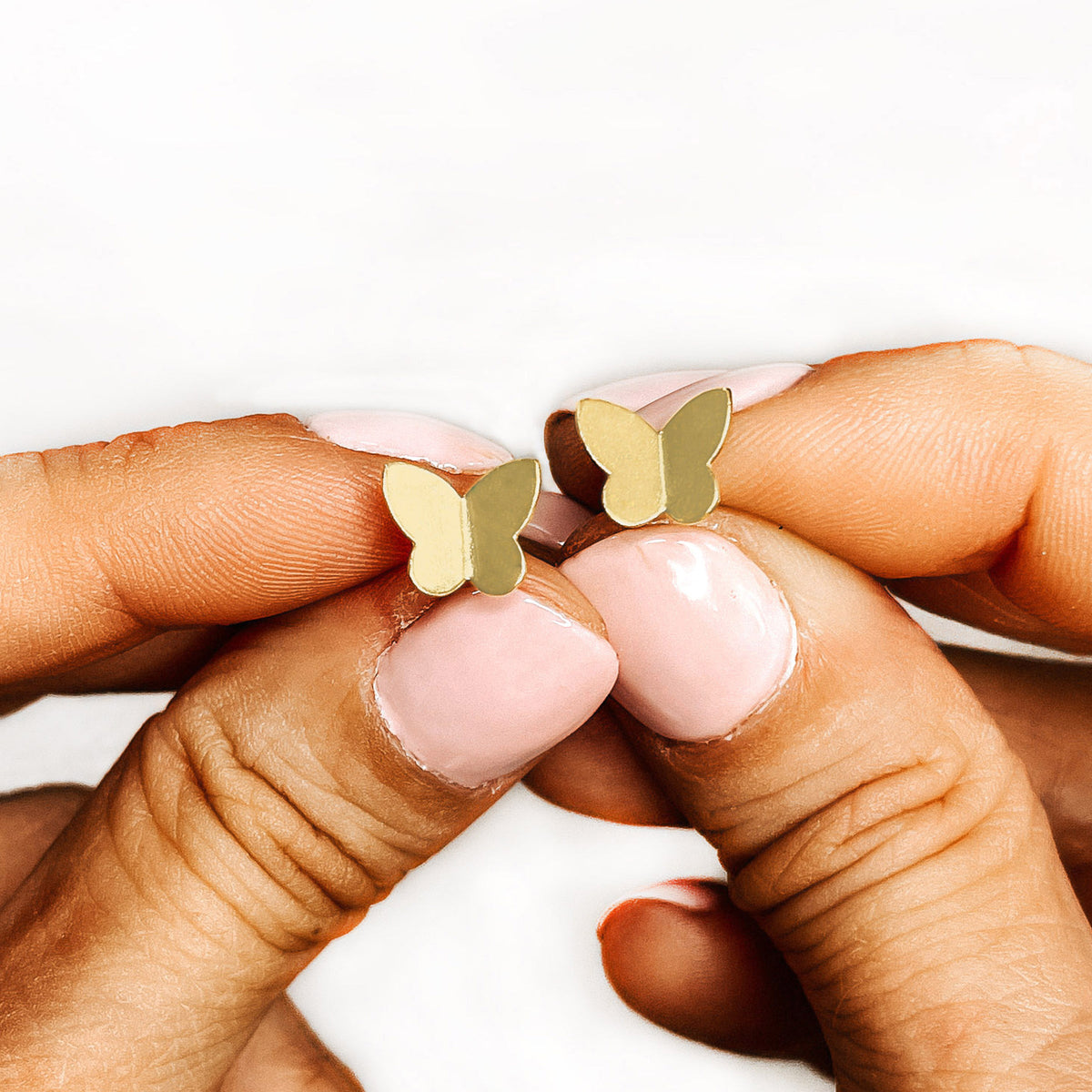 Gold Butterfly Stud Earrings