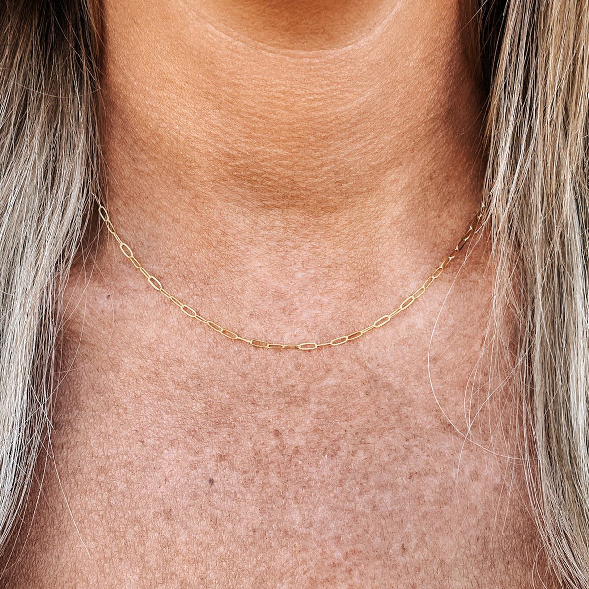 Gold Paperclip Chain Necklace