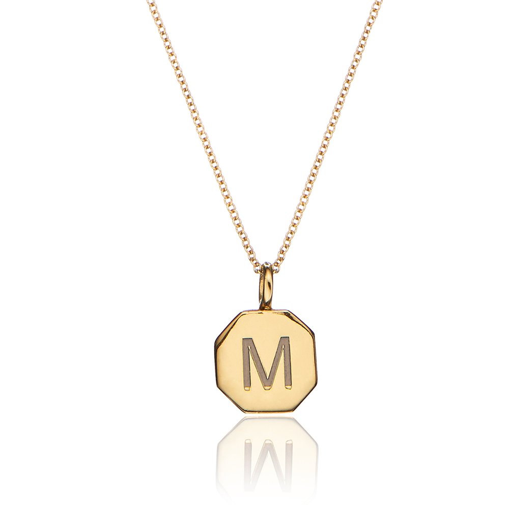 Gold Personalised Hexagon Necklace