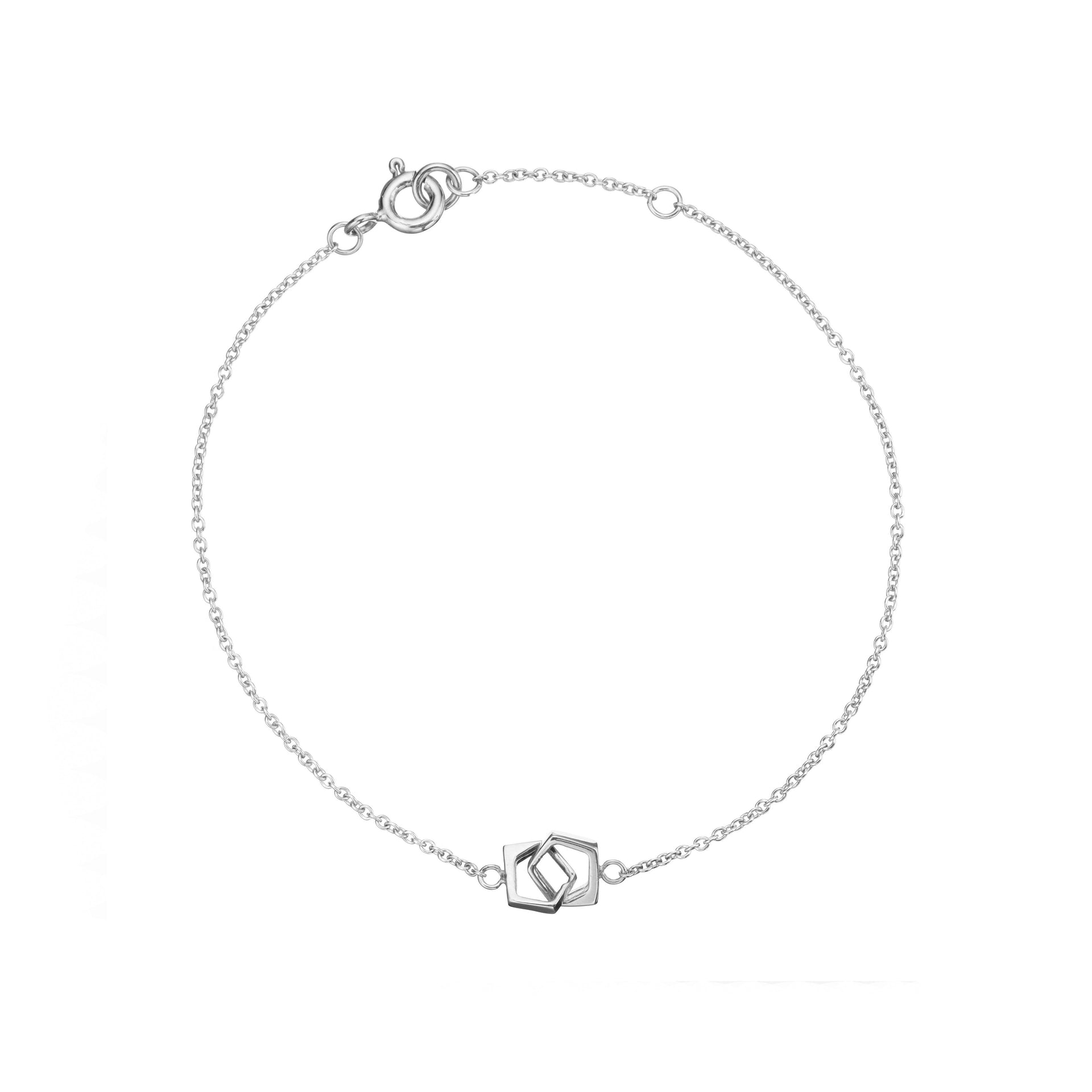 Solid White Gold Love Link Bracelet