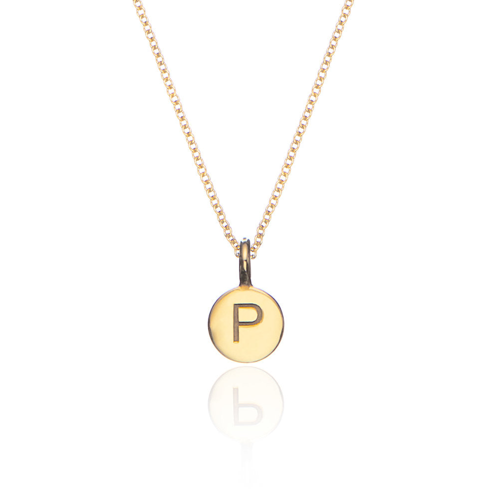Gold Small Personalised Disc Necklace