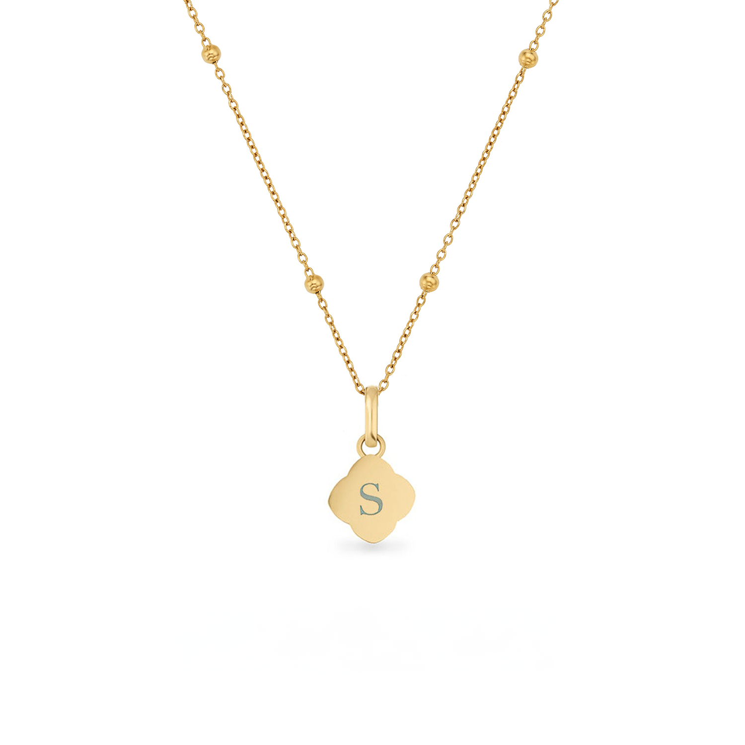 Textured Clover Necklace (Gold)