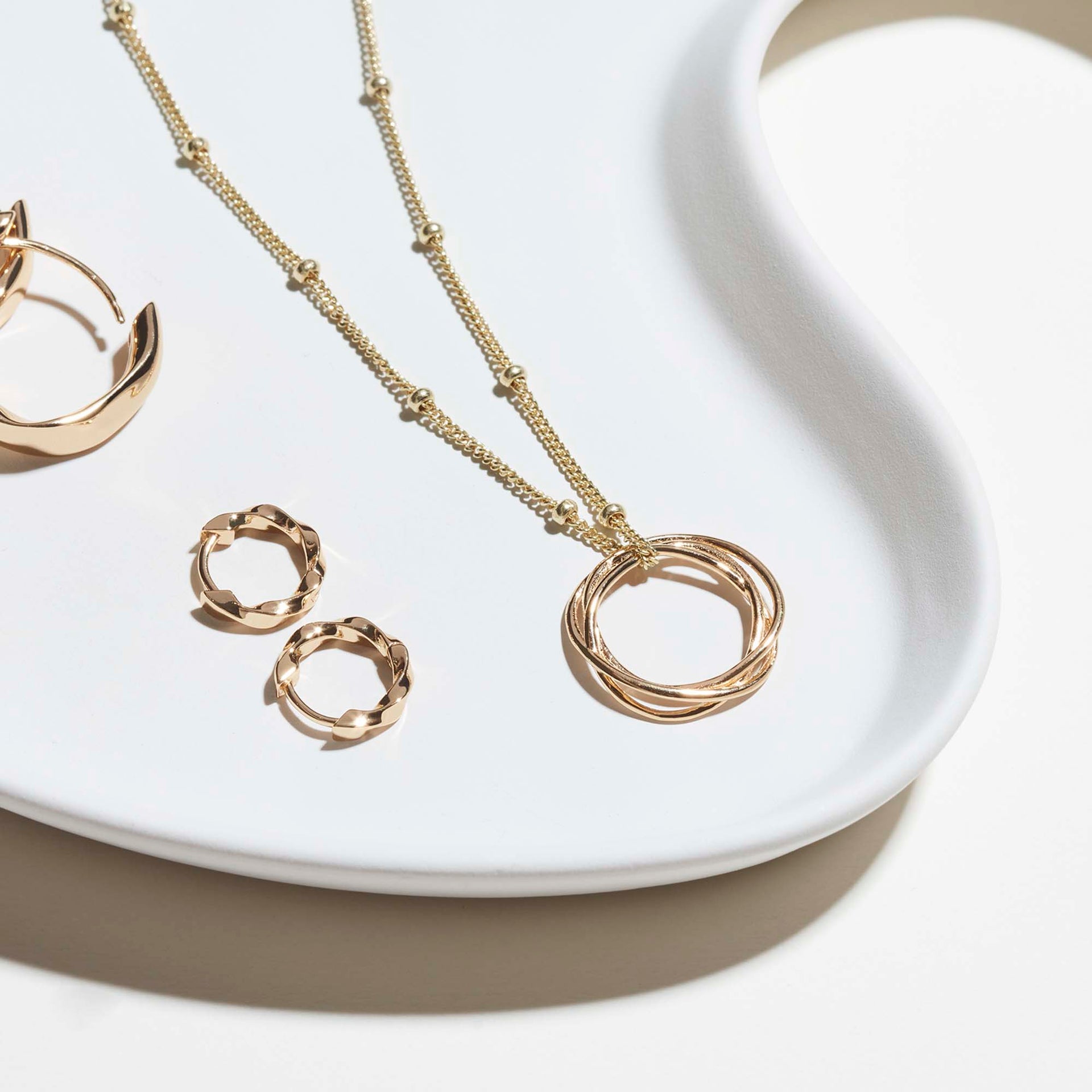 Gold Karma Necklace with Bead Chain