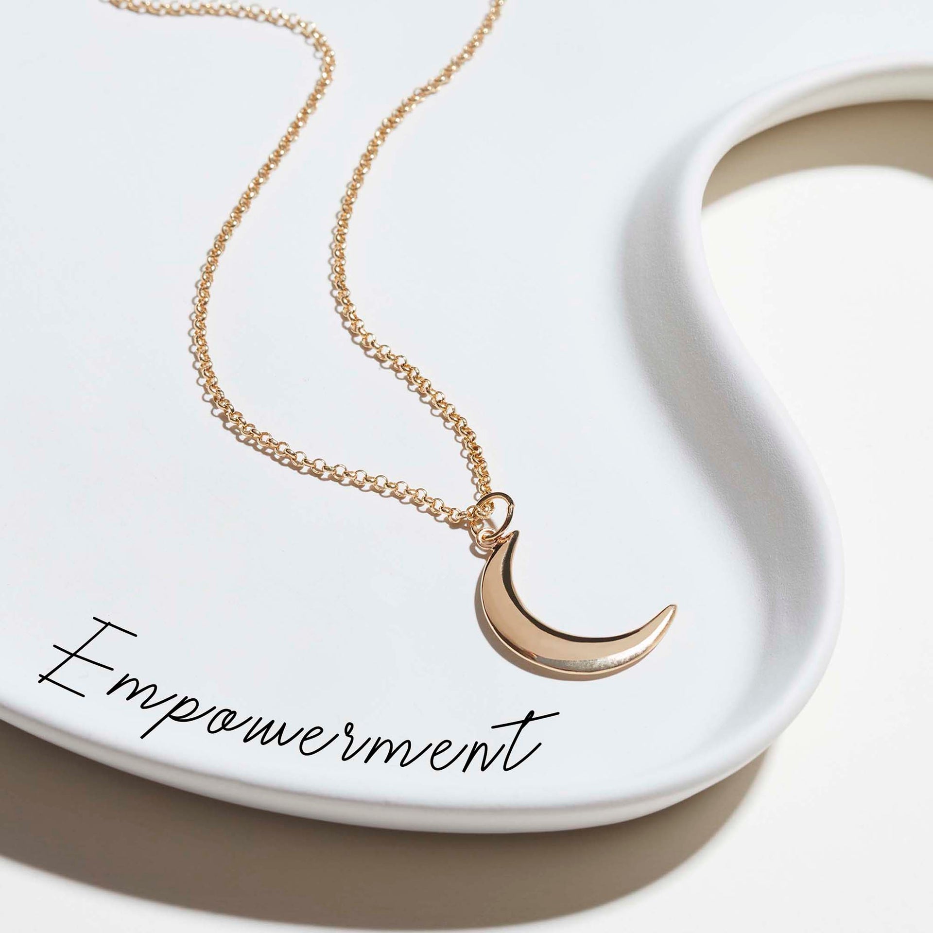 Crescent Moon Necklace Gold