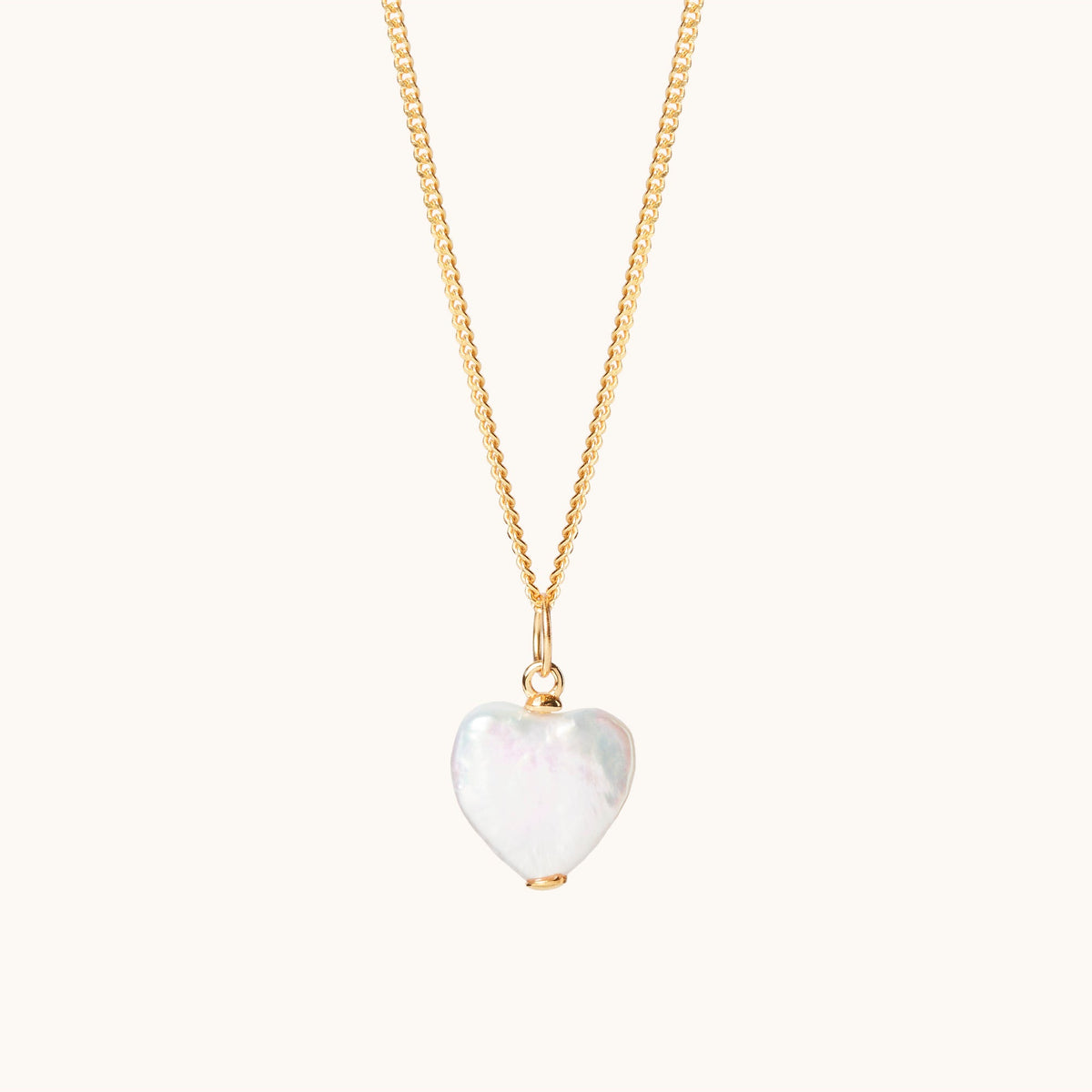 Pearl Heart Necklace Gold