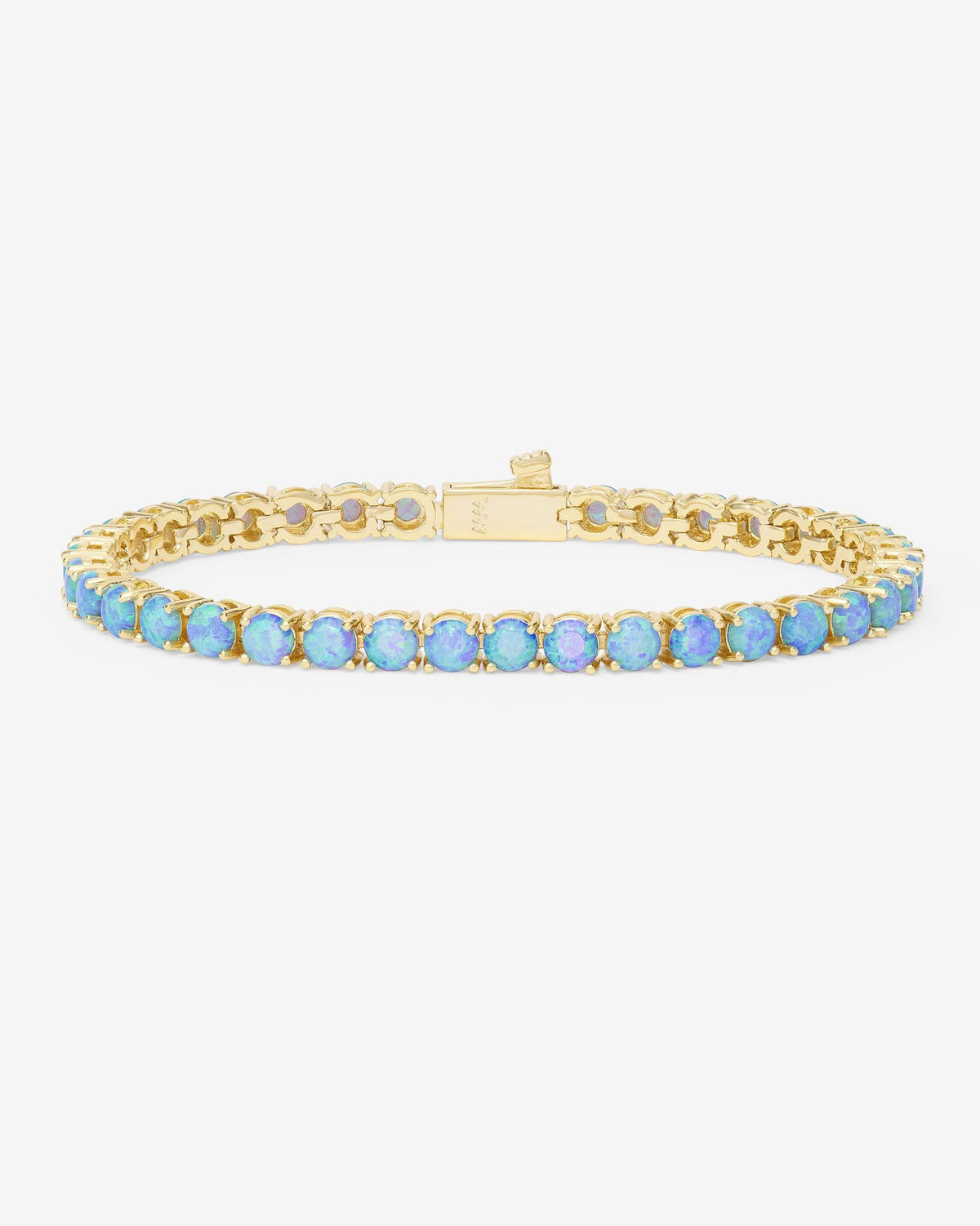 Grand Heiress Tennis Bracelet 4mm - Gold|Blue Opal