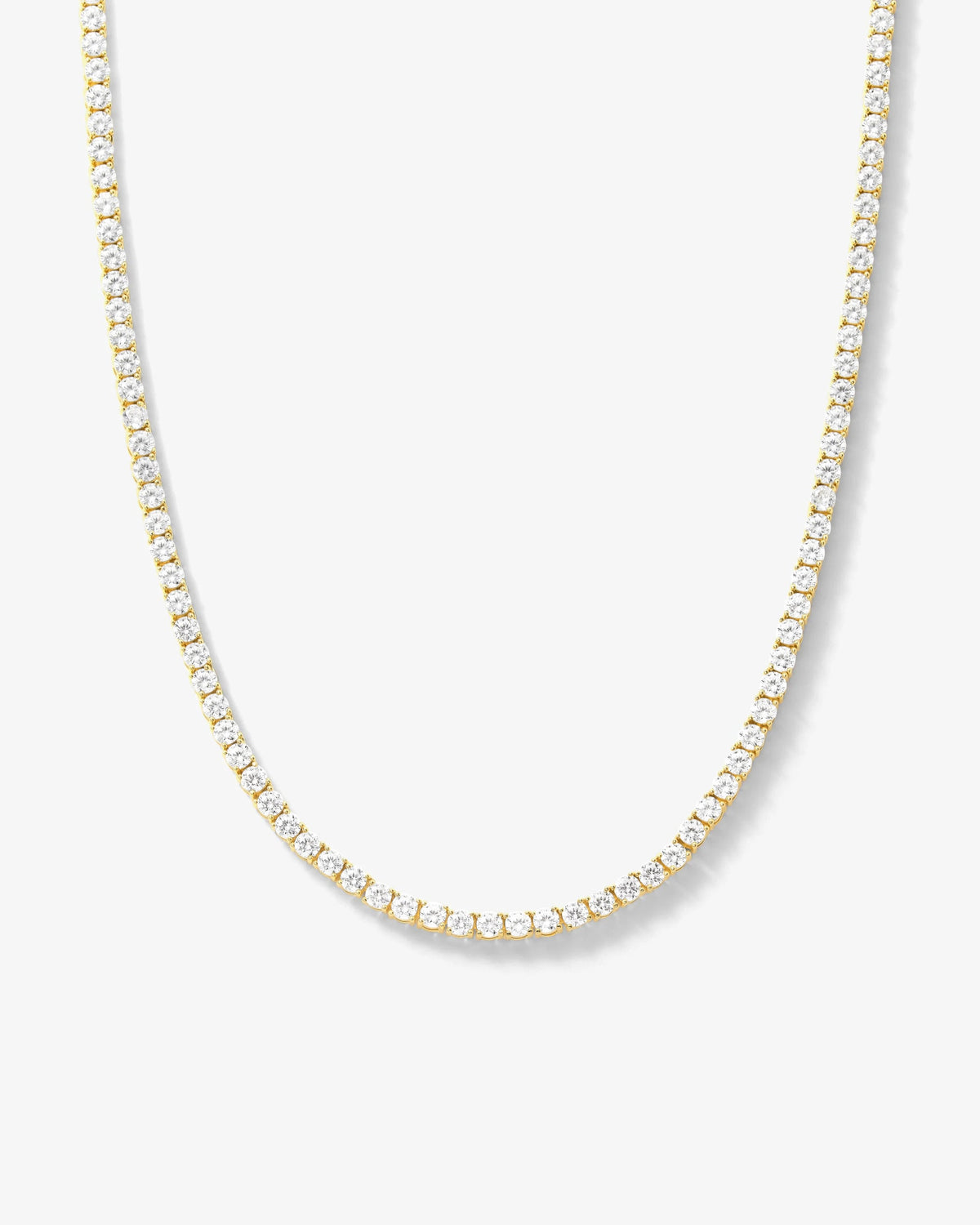 Grand Heiress Tennis Necklace 4mm - Gold|White Diamondettes