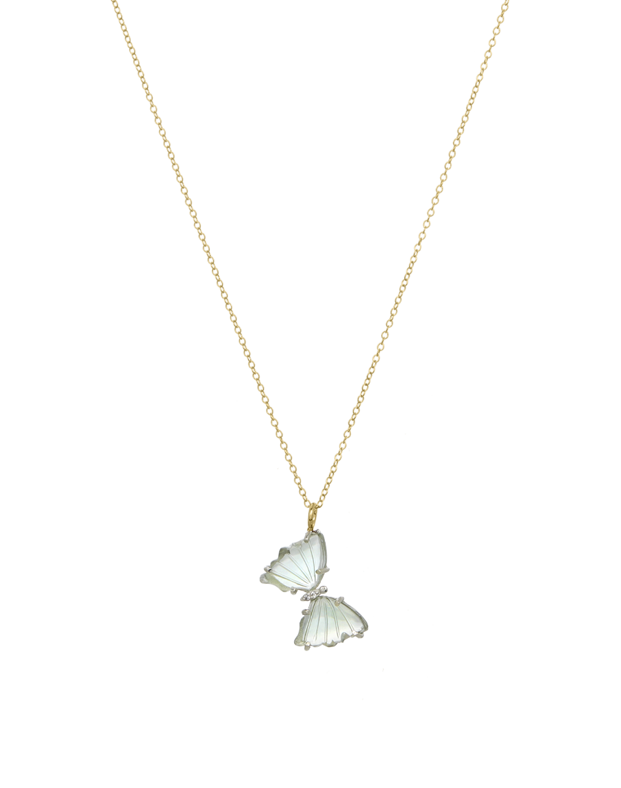 Green Amethyst Butterfly Necklace