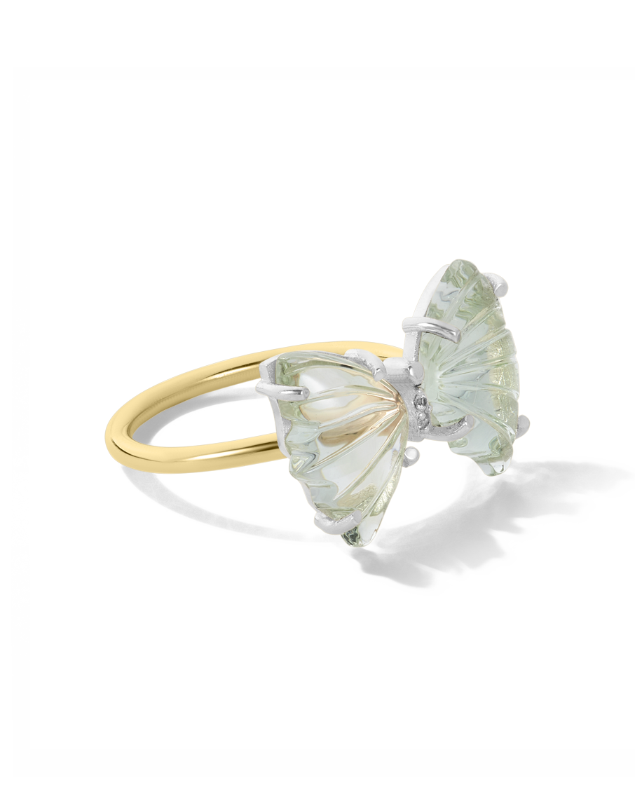 Green Amethyst Butterfly Ring