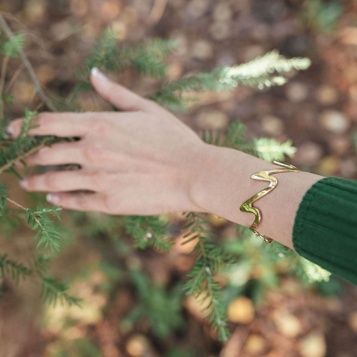 Yellow Gold Vermeil Wedeln Bangle