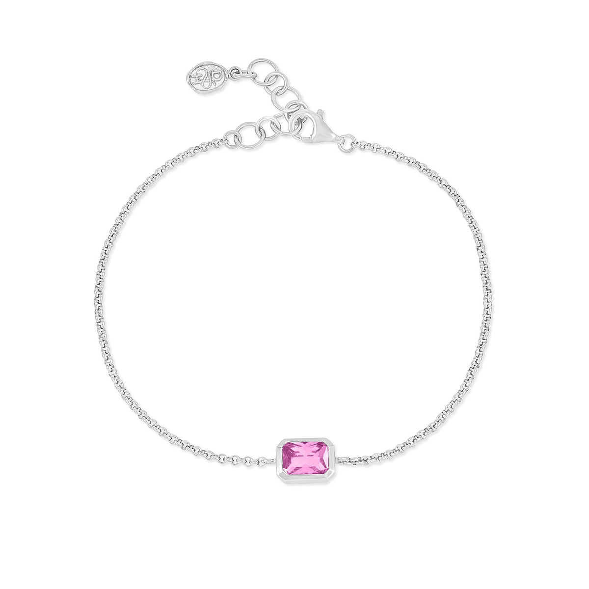 Pink Quartz Octagon Chain Bracelet