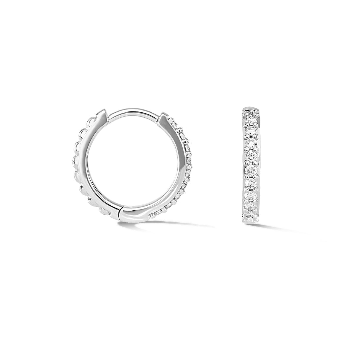 9k Medium Diamond Dotty Hoops