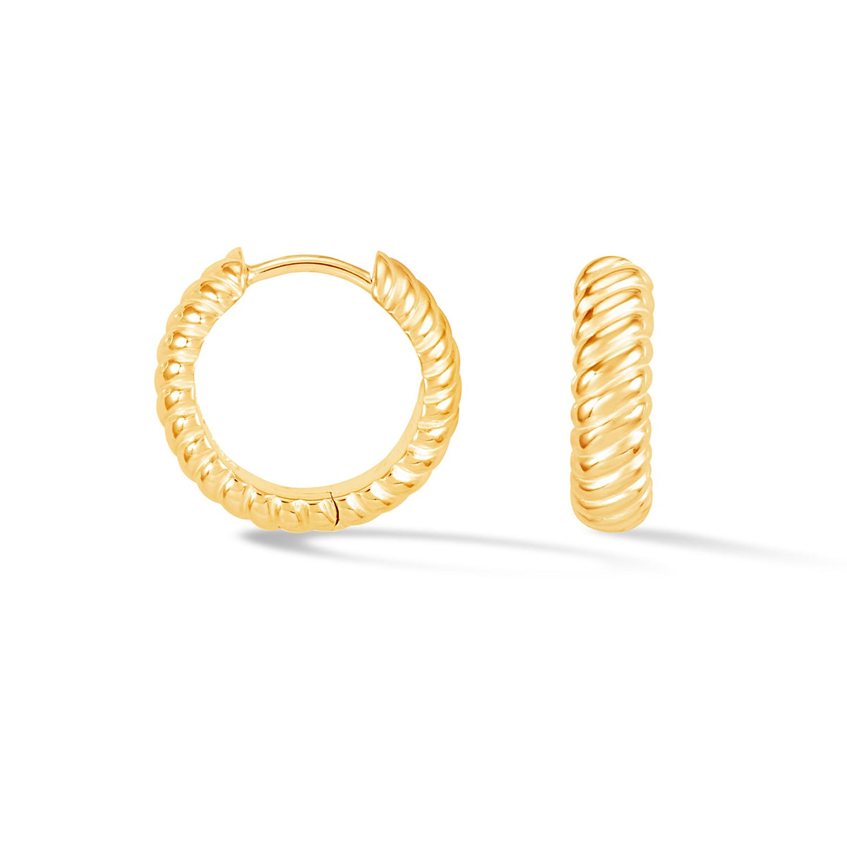 Medium Twist Huggie Hoops