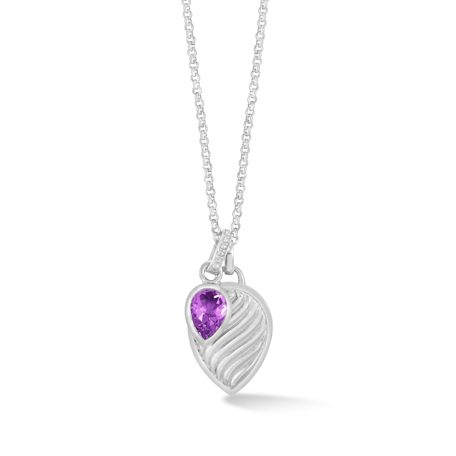 Amethyst Twist Peardrop Necklace