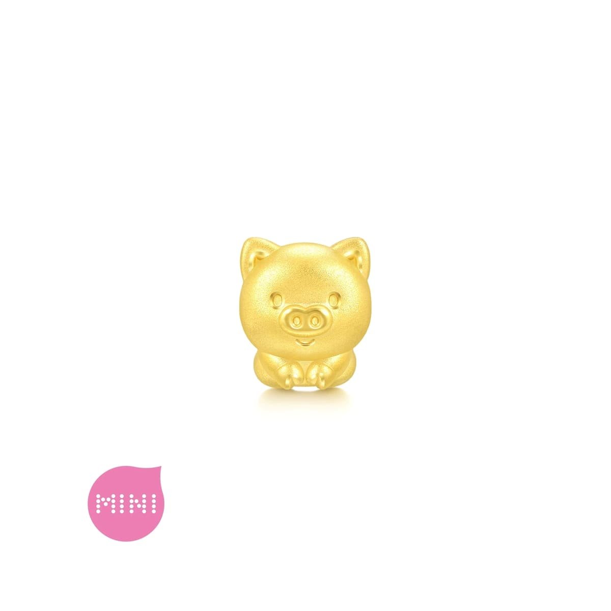 Pig Chef Shining Gold Pig Figurine - Feng Shui Lucky Charm For