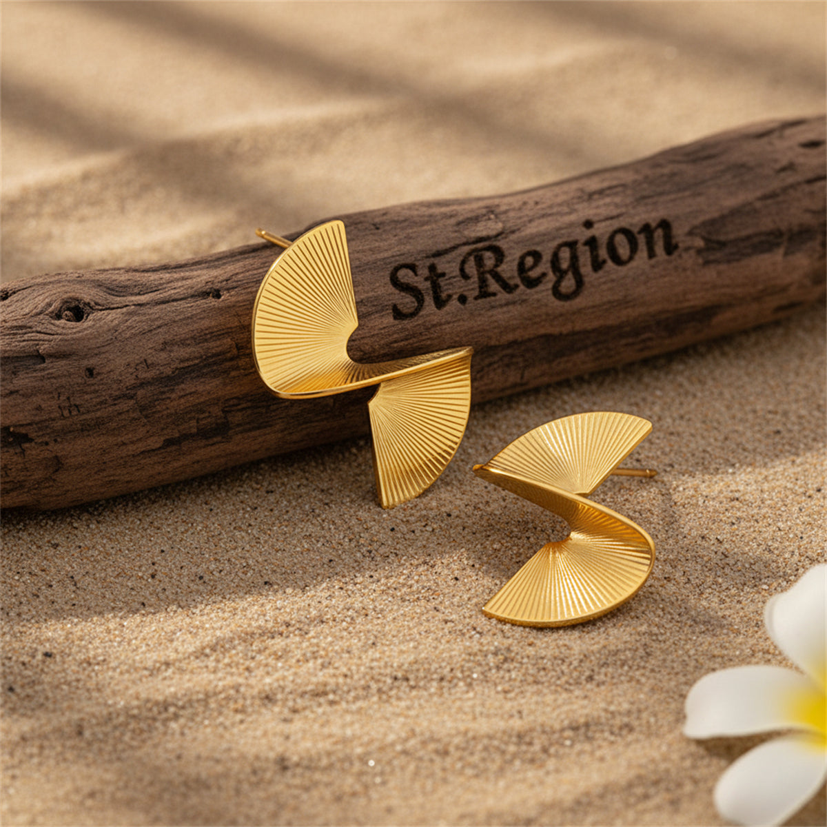 18K Gold-Plated 3D Spinning Stud Earrings