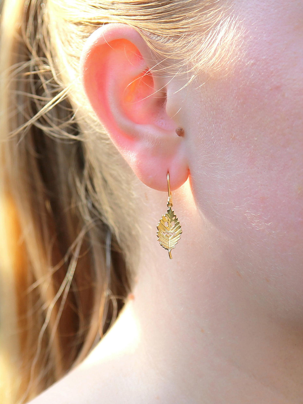 Spooky Beech Leaf Hook Earrings