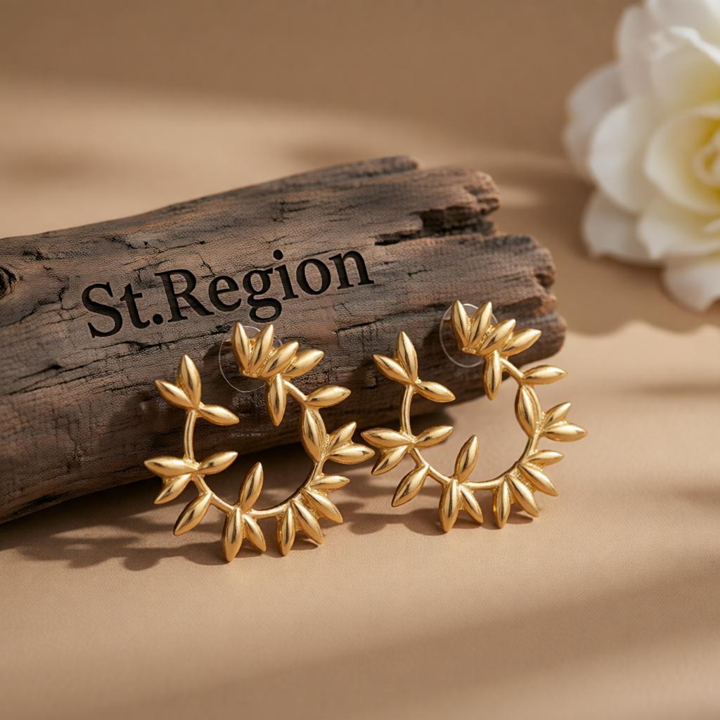 18K Gold-Plated Botany Circle Cluster Stud Earrings