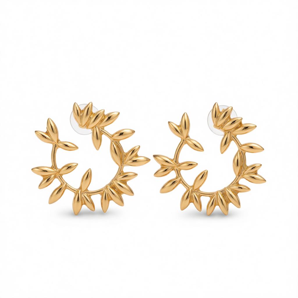 18K Gold-Plated Botany Circle Cluster Stud Earrings