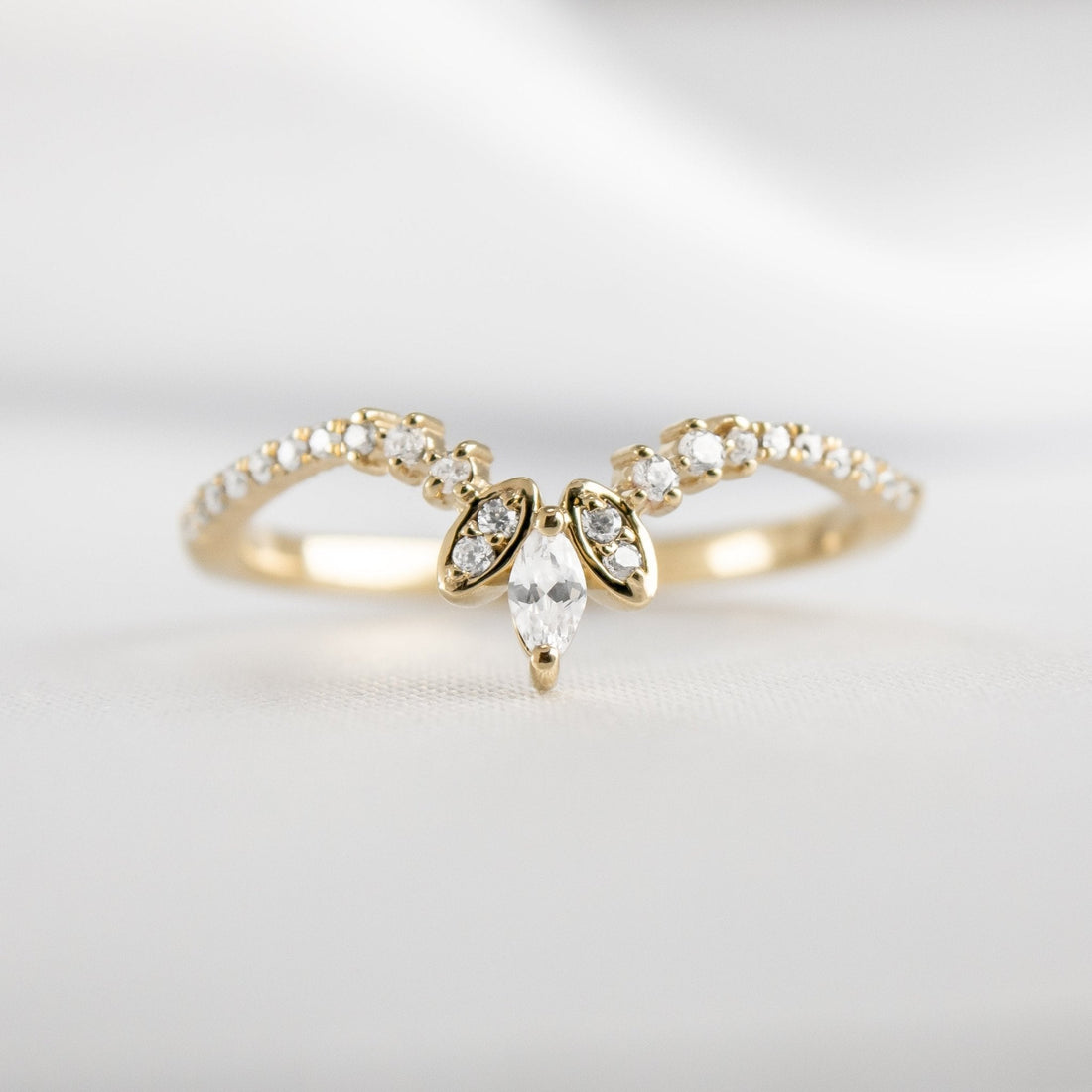 The Halee Diamond Chevron Wedding Ring