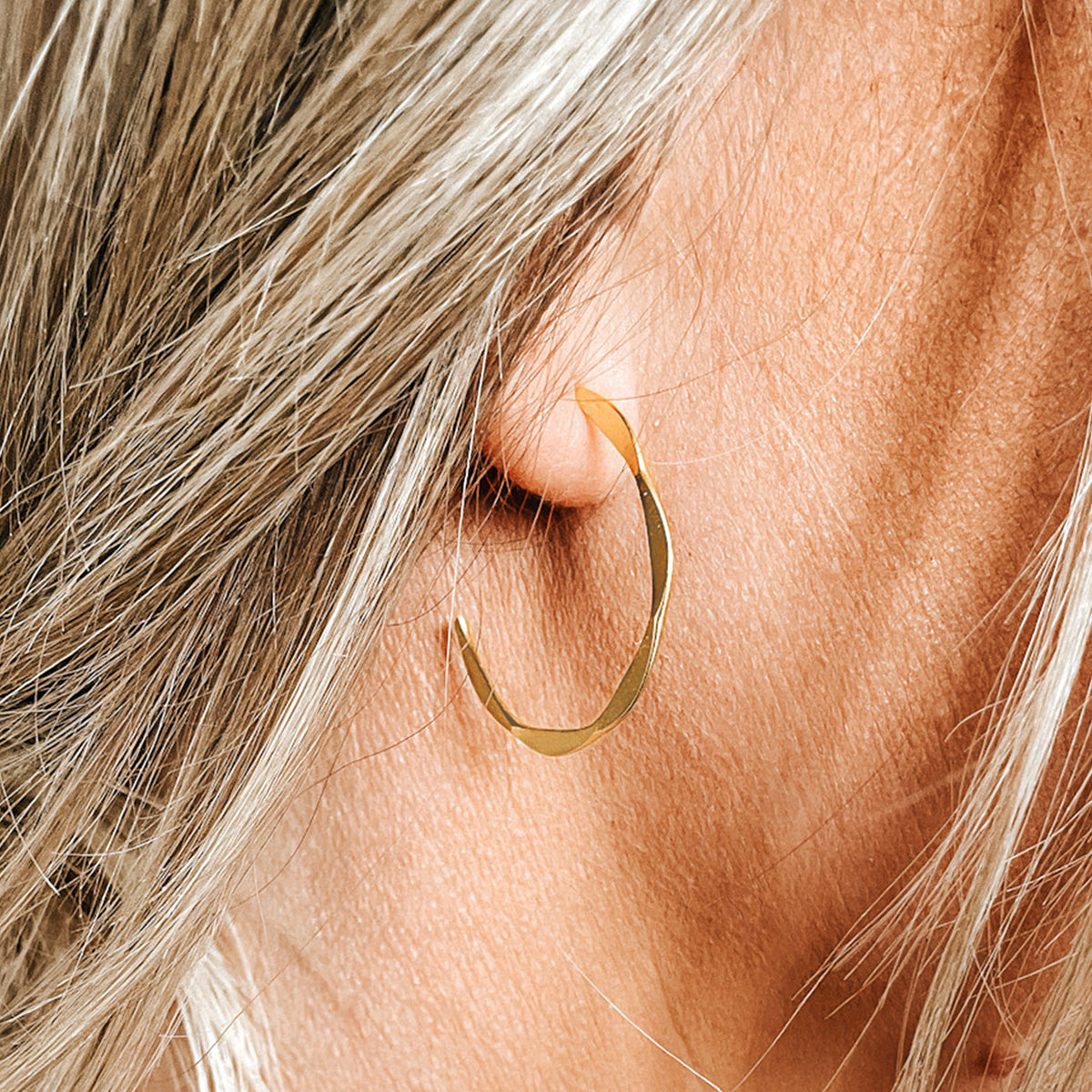 Hammered Hoop Earrings