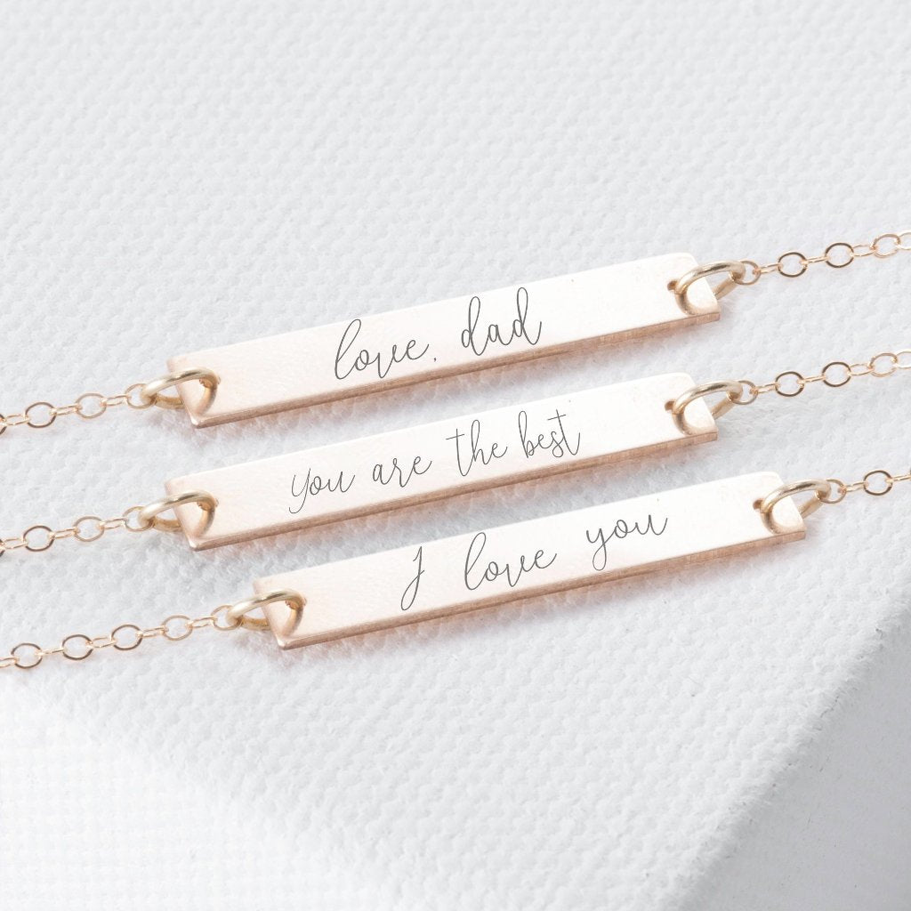 Custom Bar Handwriting Bracelet