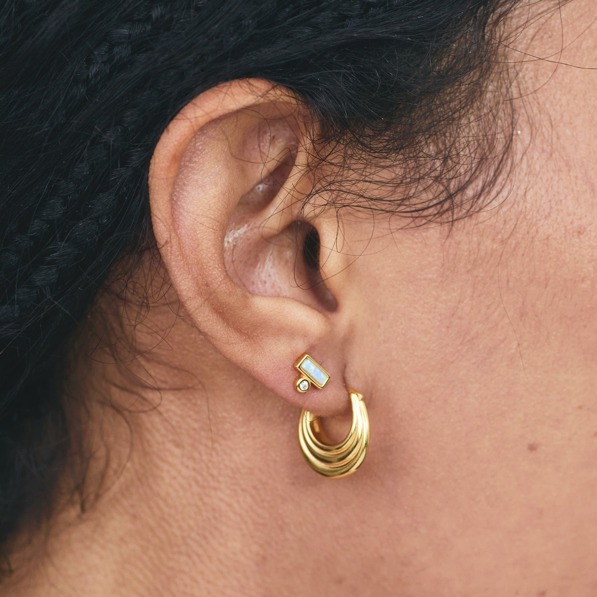 Ashton Opal Studs Gold