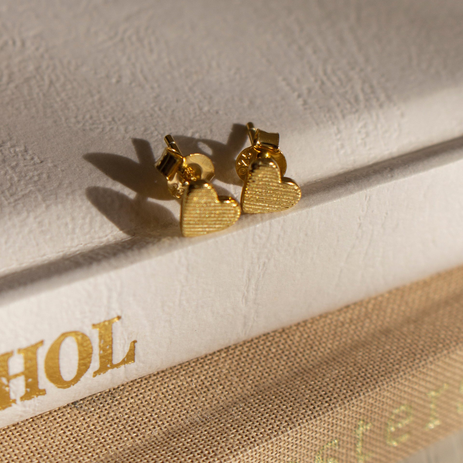 Heart Studs Gold