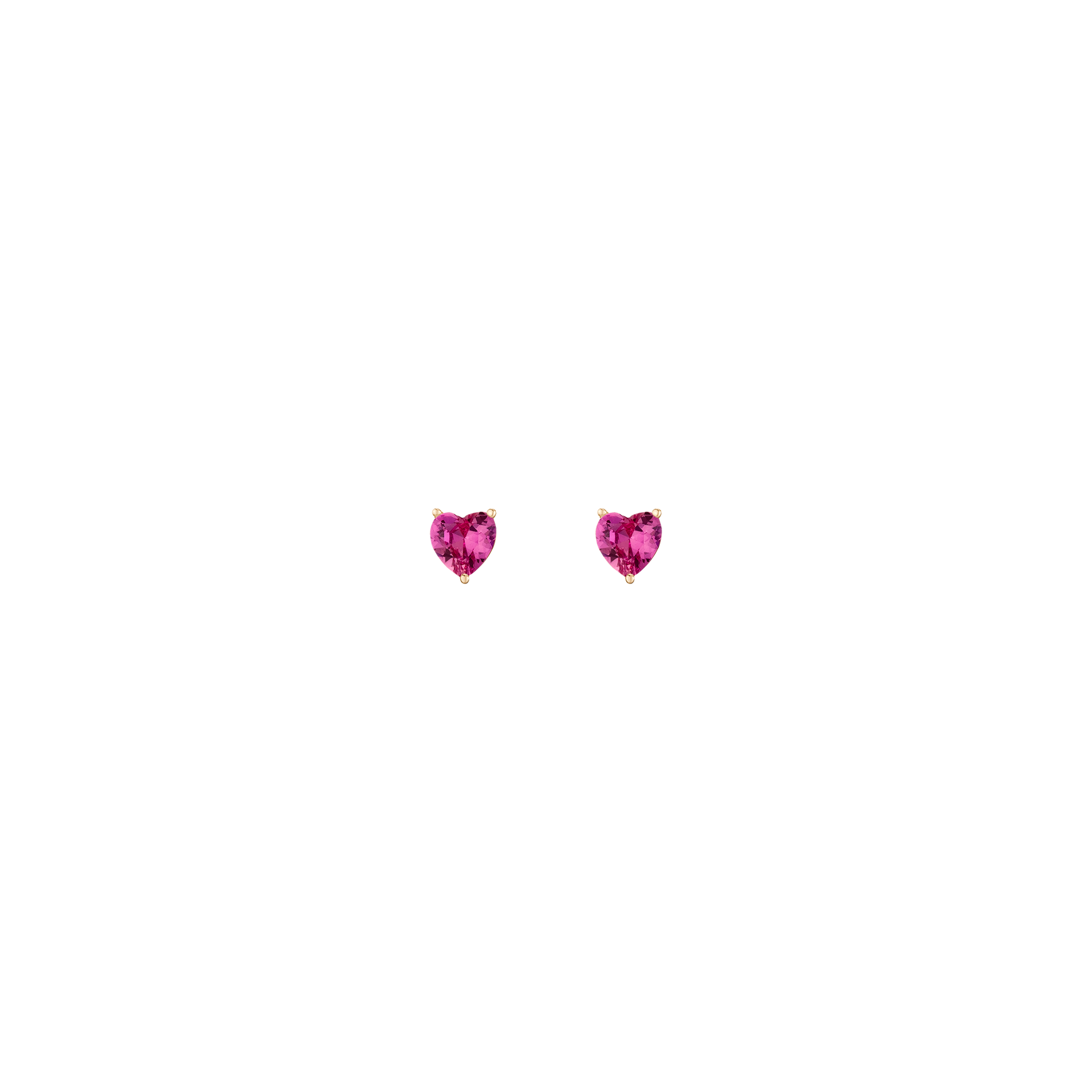 Lab Grown Pink Sapphire Heart Stud Earrings