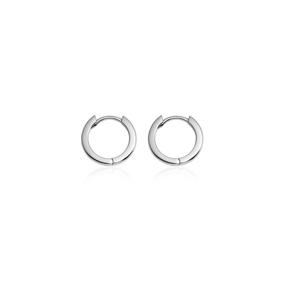 Sterling Silver Huggie Hoop Earrings (Silver)