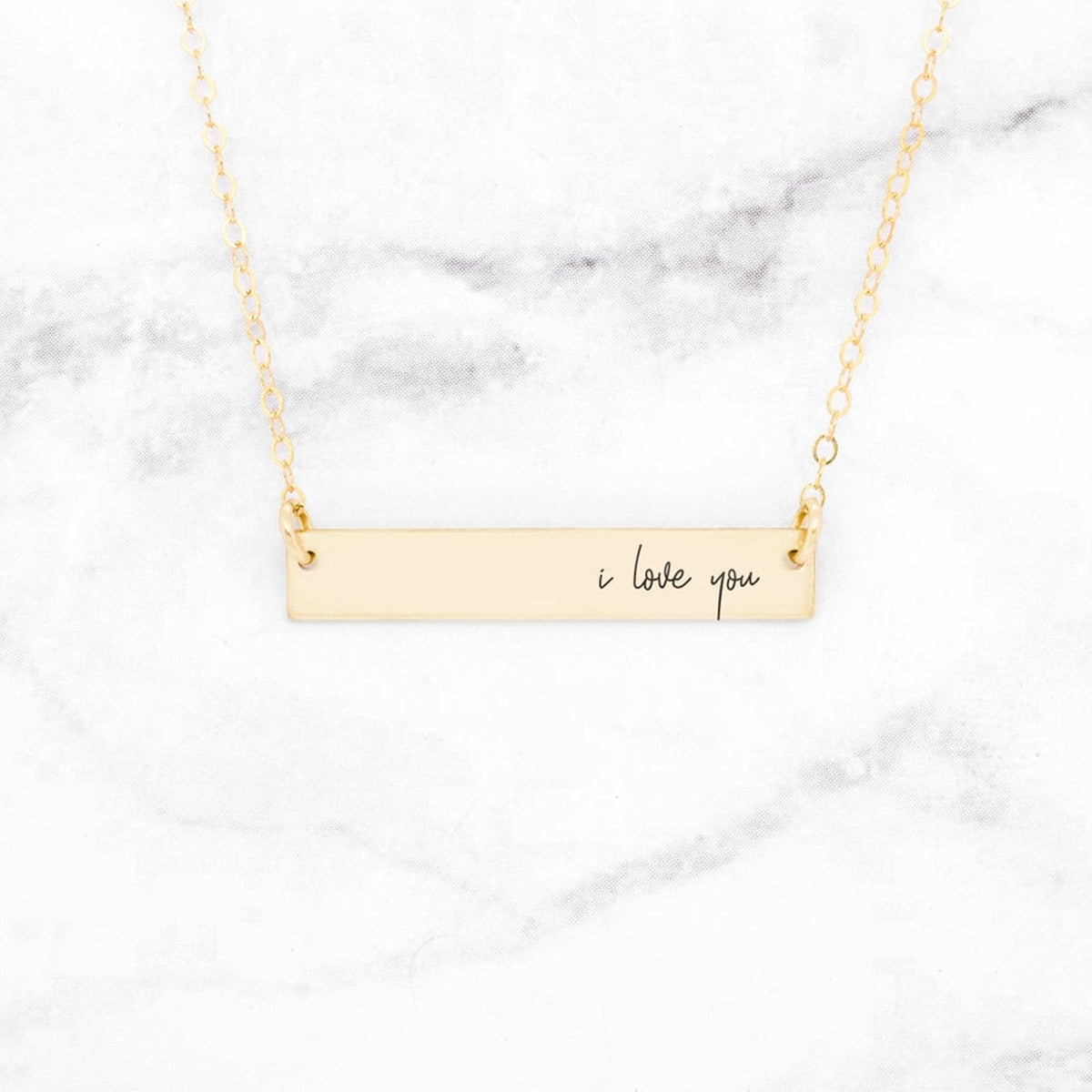 I Love You Necklace - Personalized Bar Necklace