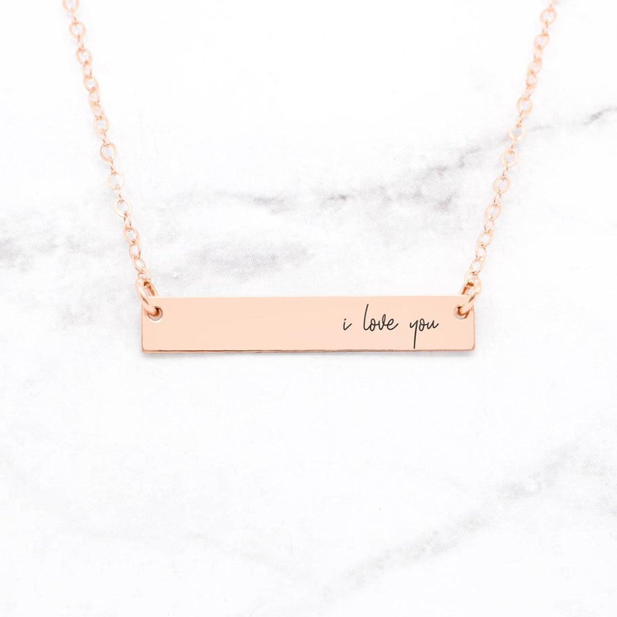 I Love You Necklace - Personalized Bar Necklace