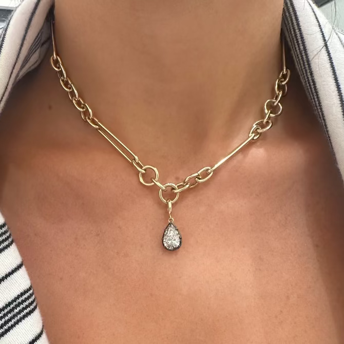 Mixed Link Chain Necklace with Connector