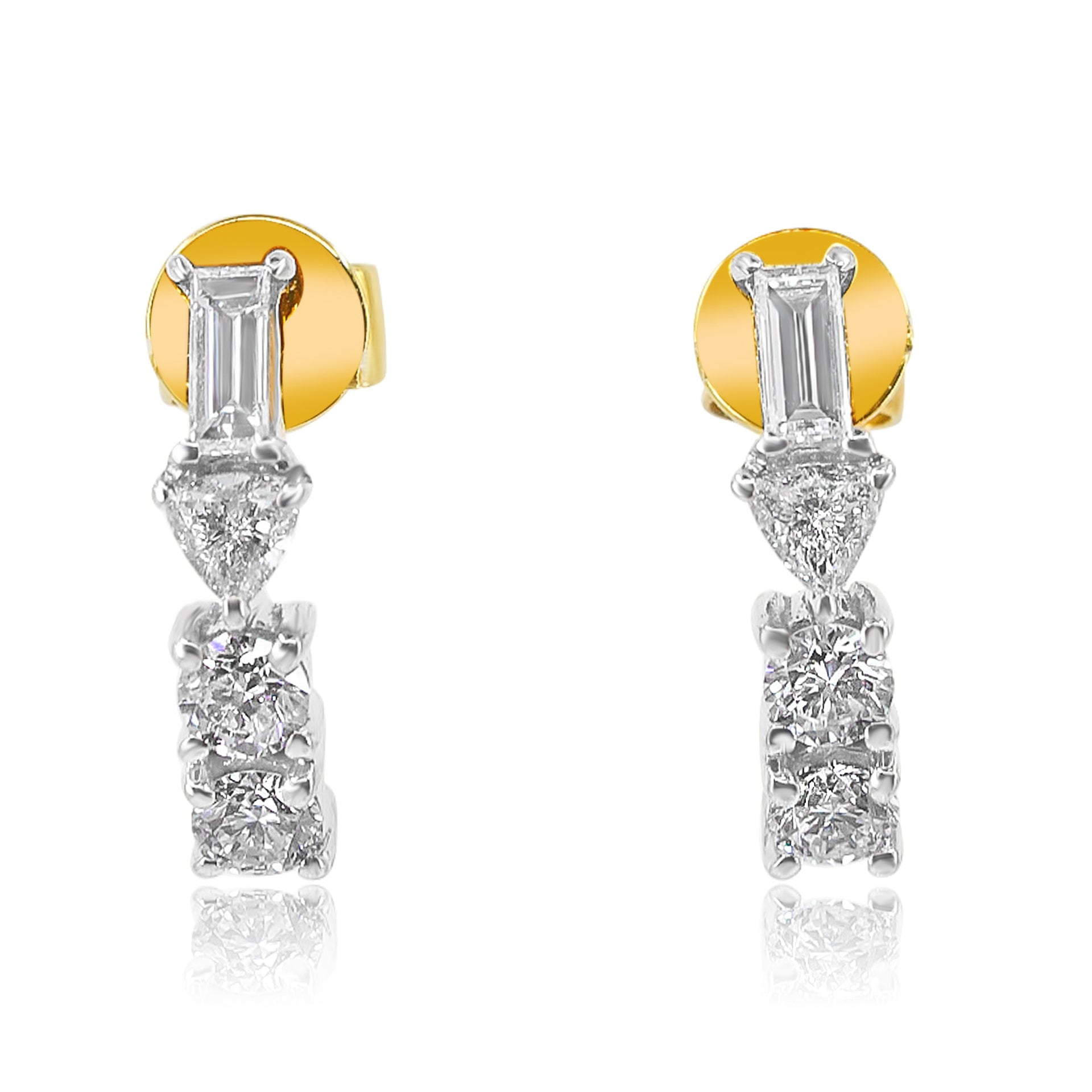 Gold Multi Shape Diamond Earring