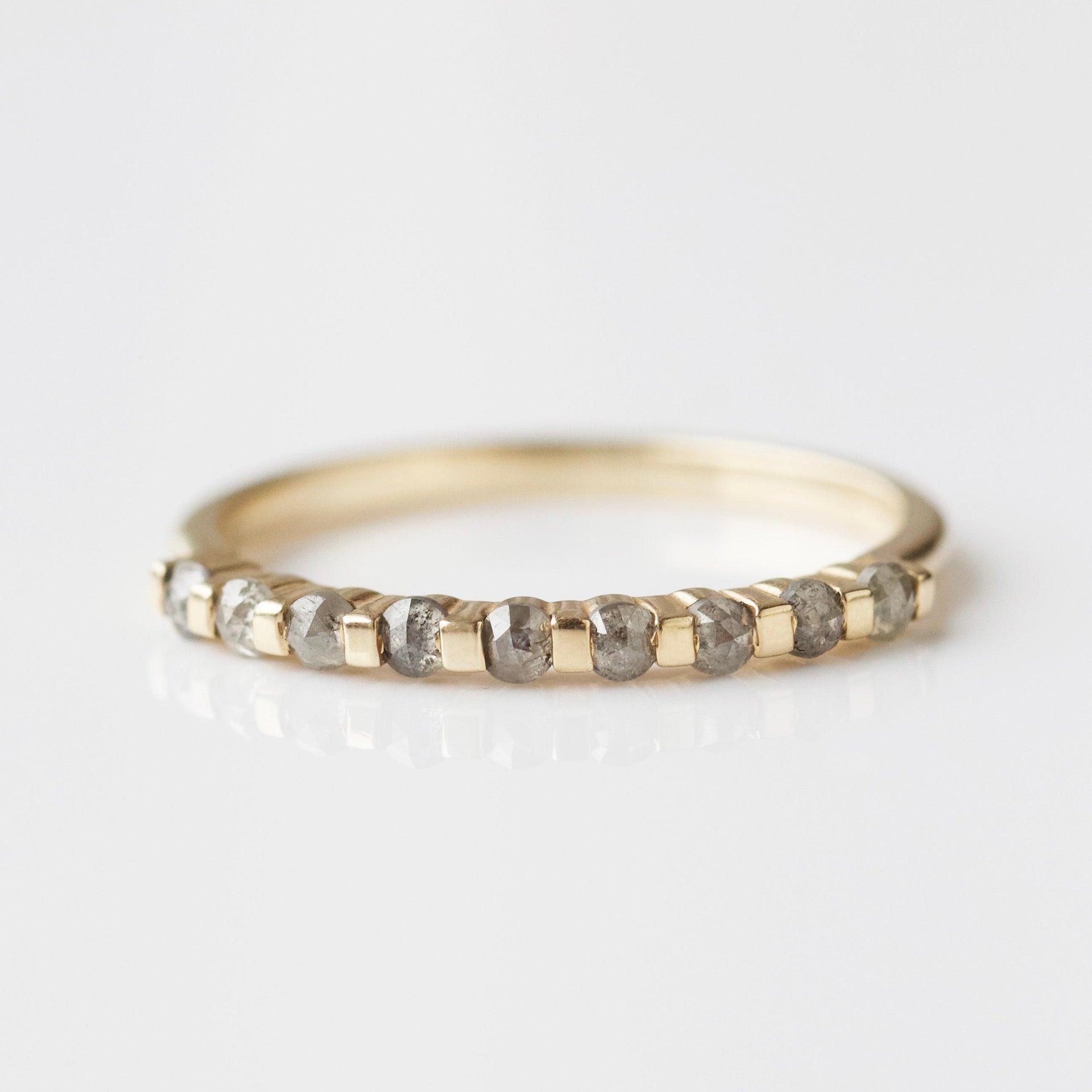 Salt & Pepper Diamond Half Eternity Band