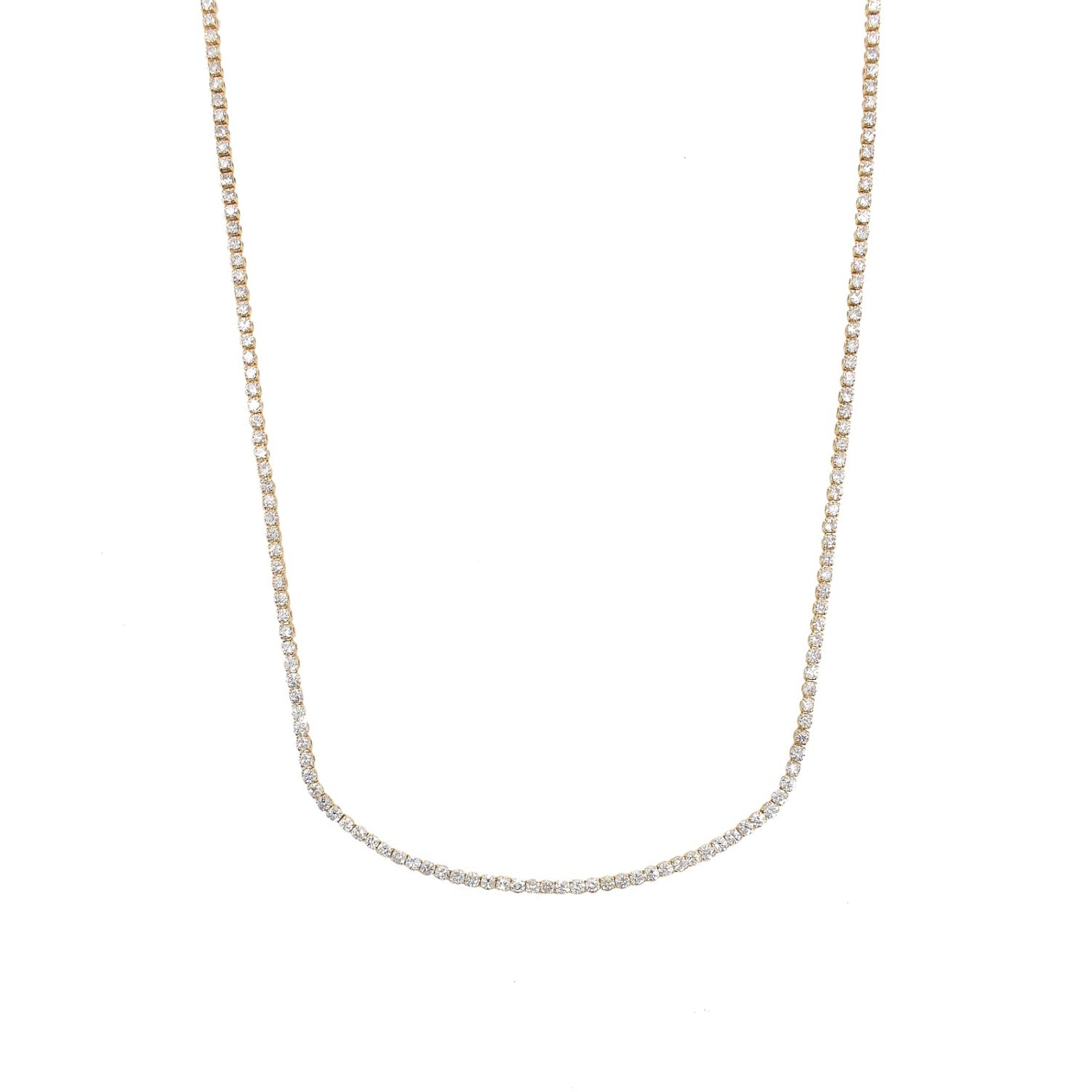 Gold Diamond Tennis Necklace