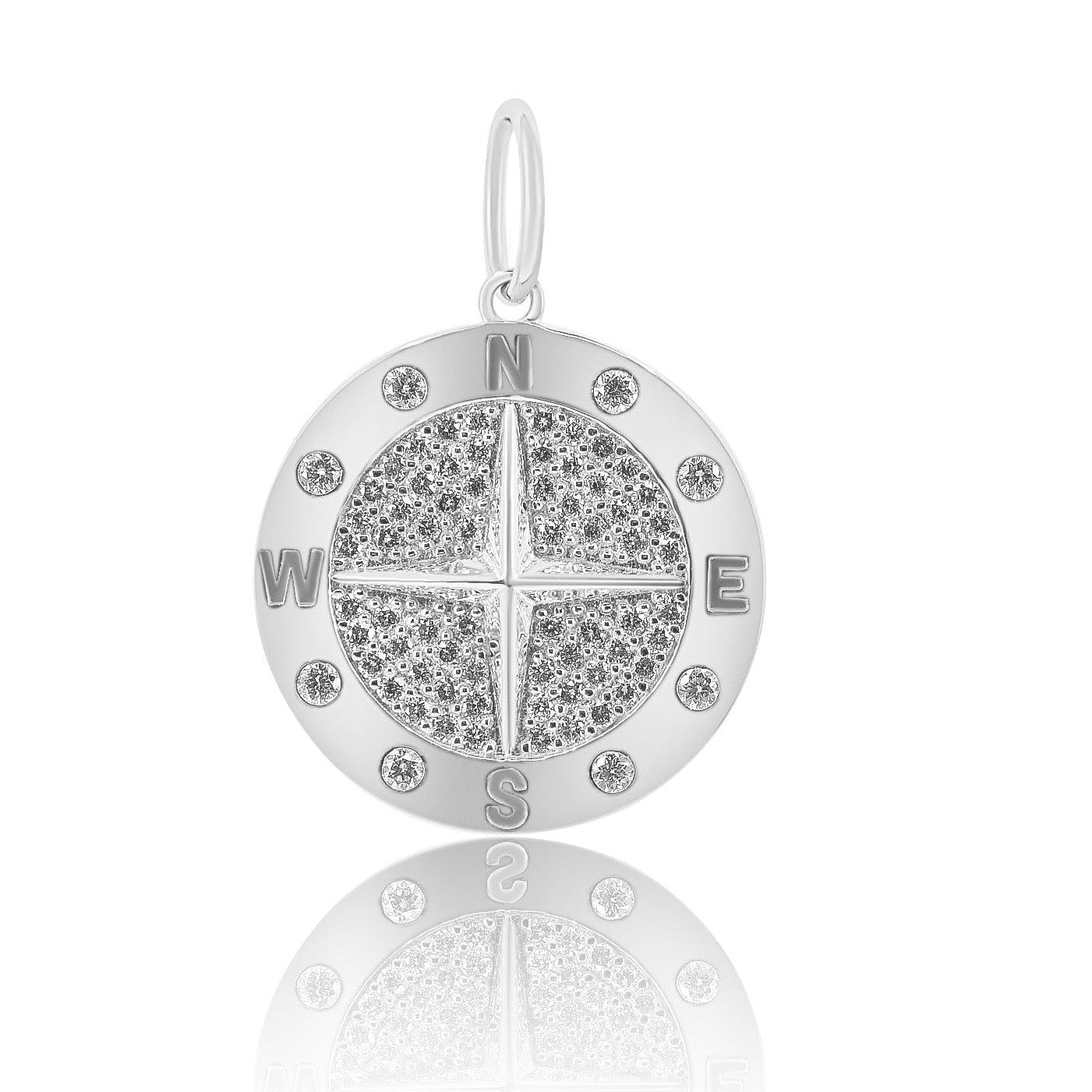 Gold Diamond Compass Pendant