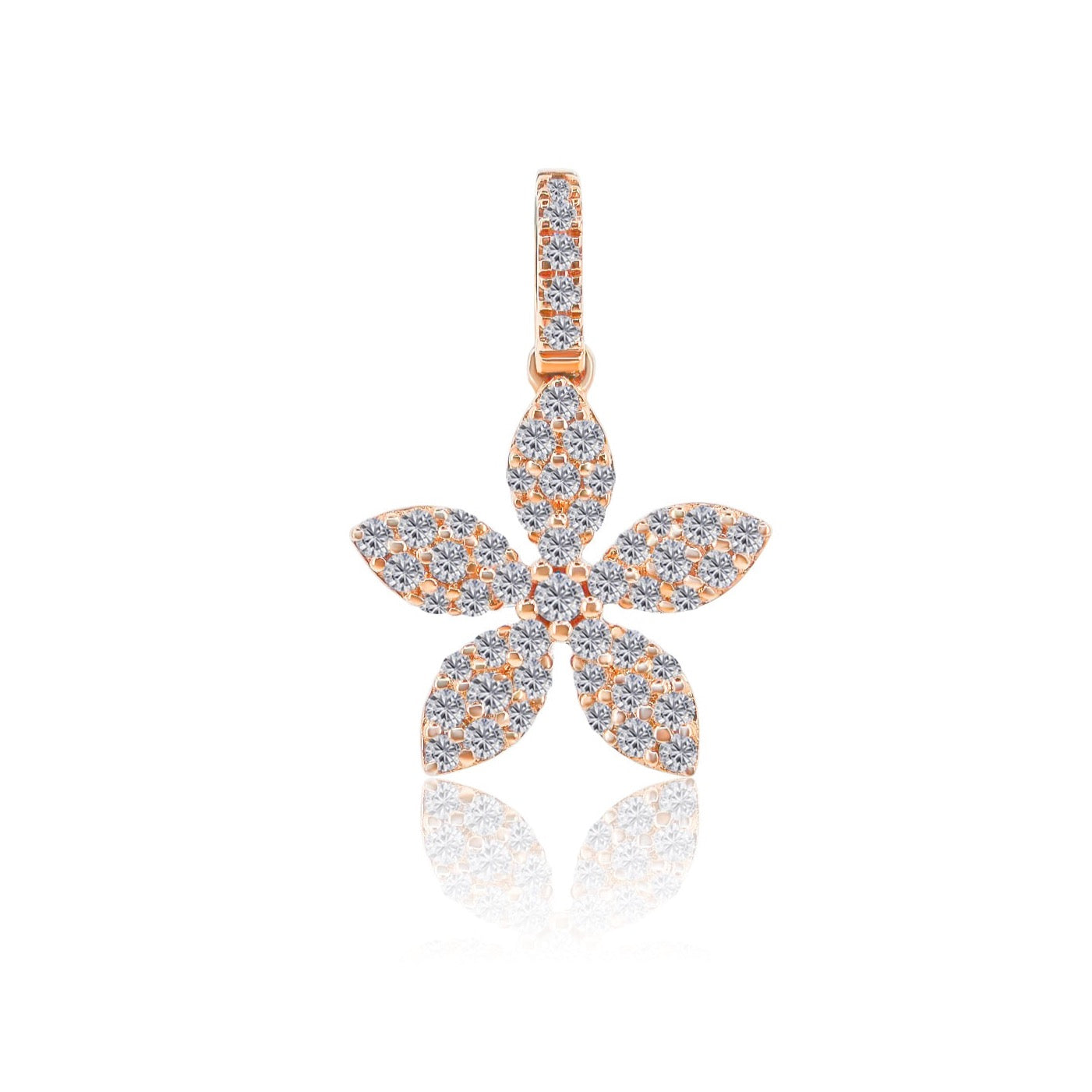 Gold Diamond Flower Pendant