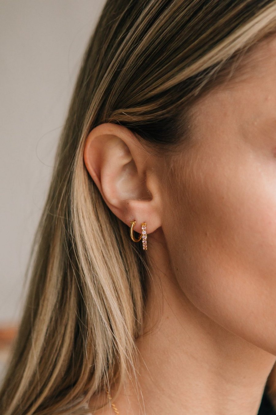 Karma Hoop Earrings - Pink Sapphire