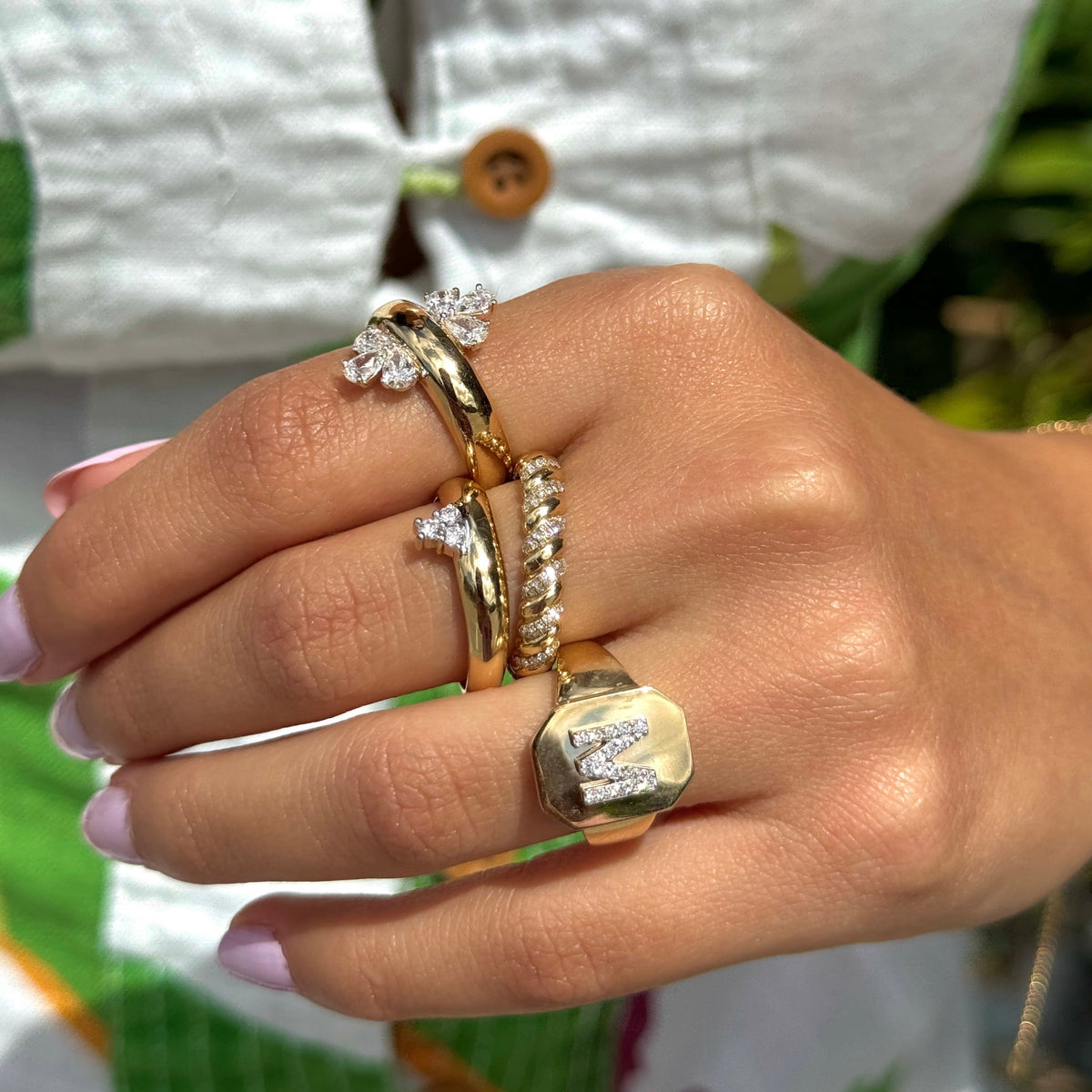 Gold Trio Bubble Ring