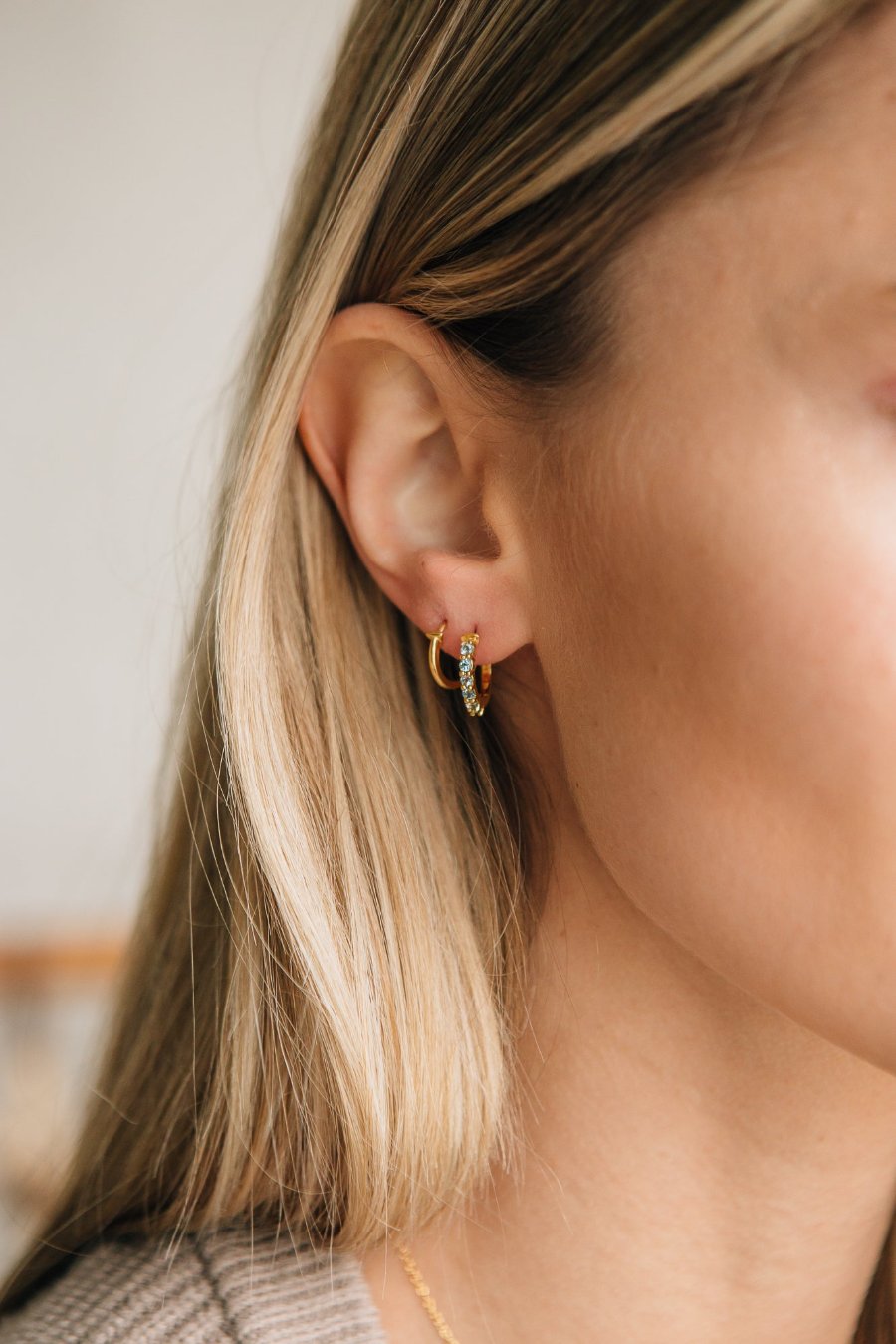 Karma Hoop Earrings - Blue Topaz