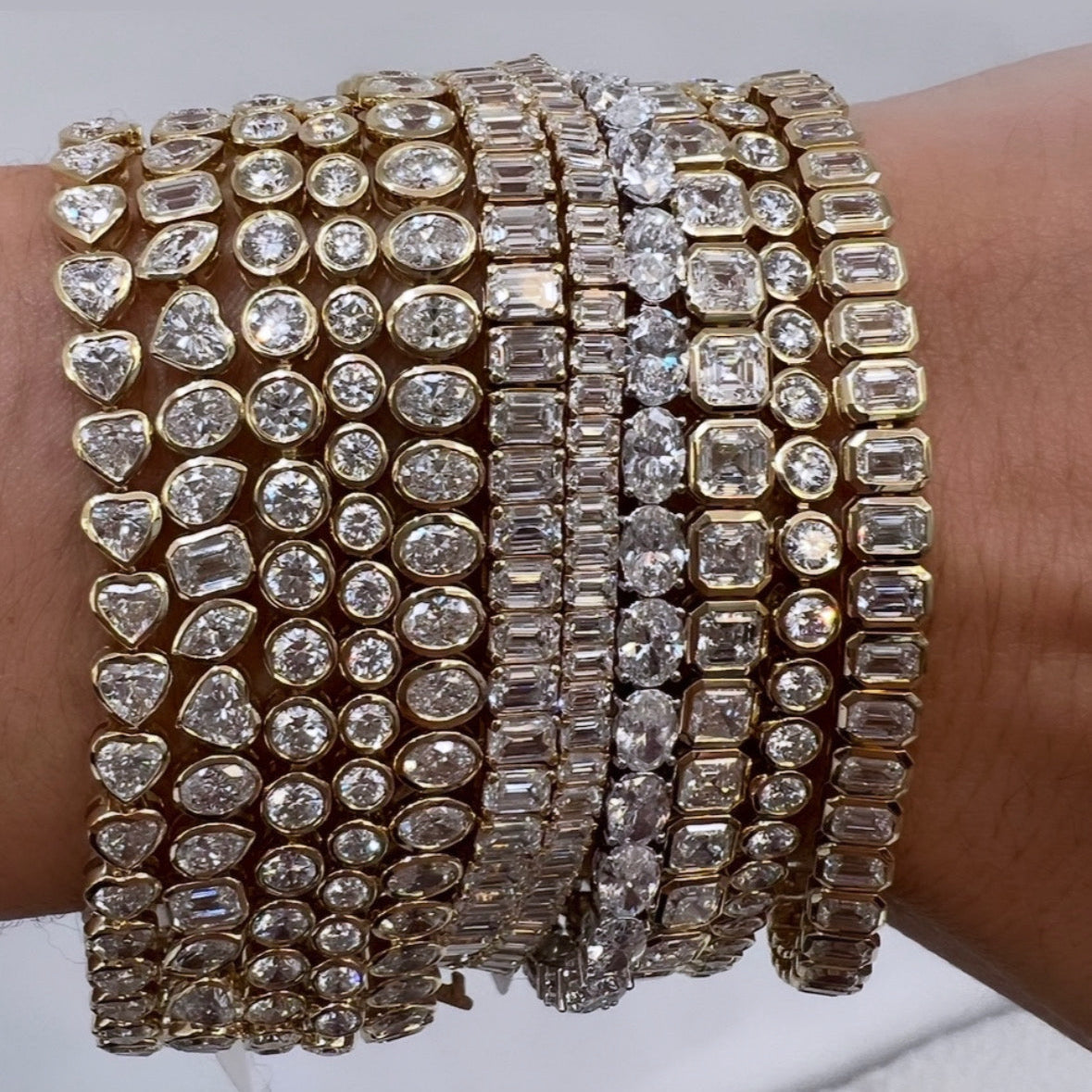 Bezel Asscher Lab Diamond Tennis Bracelet