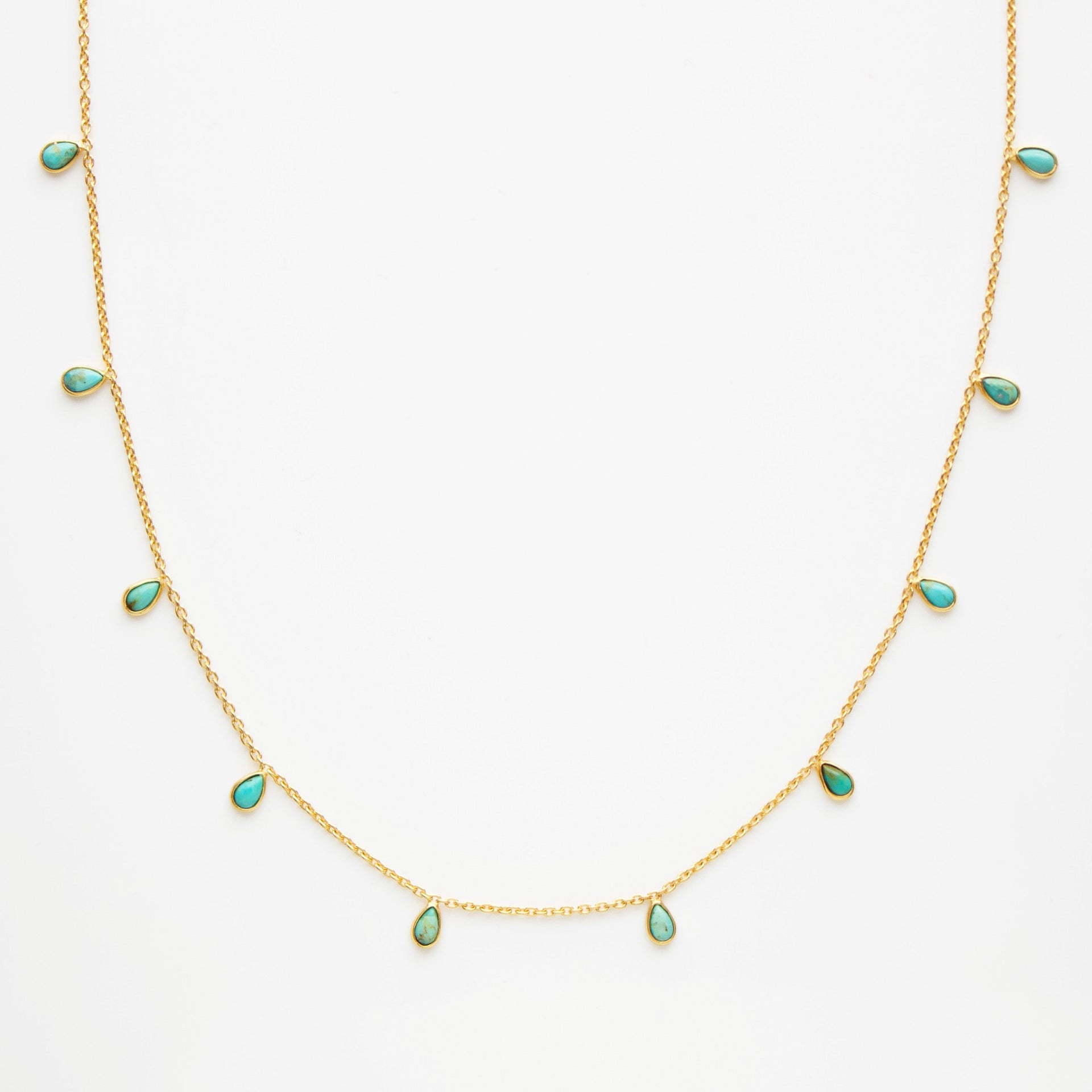 Turquoise Dainty Droplet Necklace