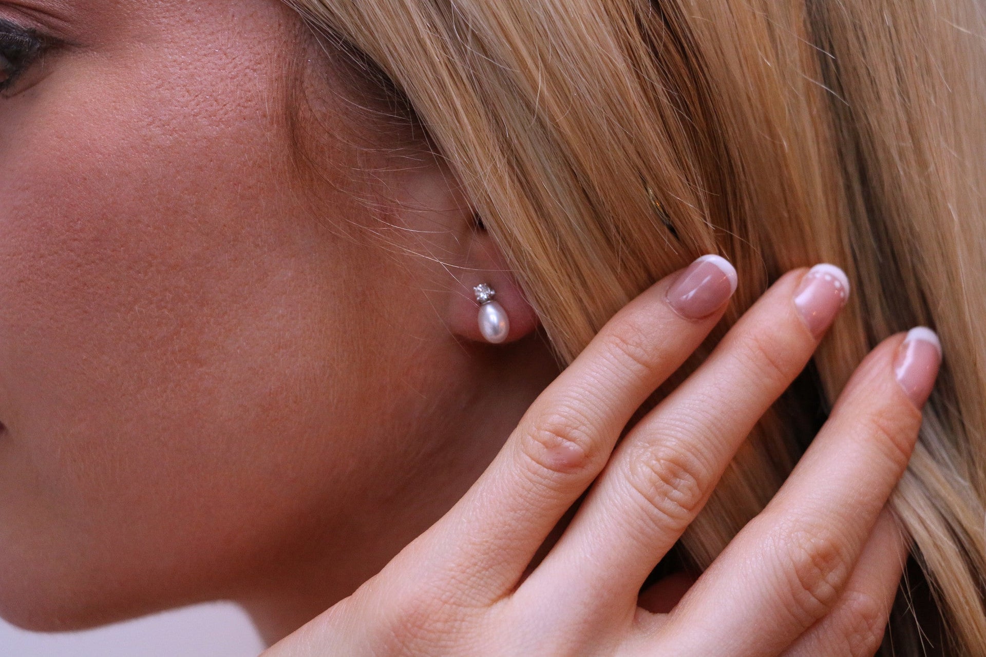 Pearl & Diamond Drop Earrings