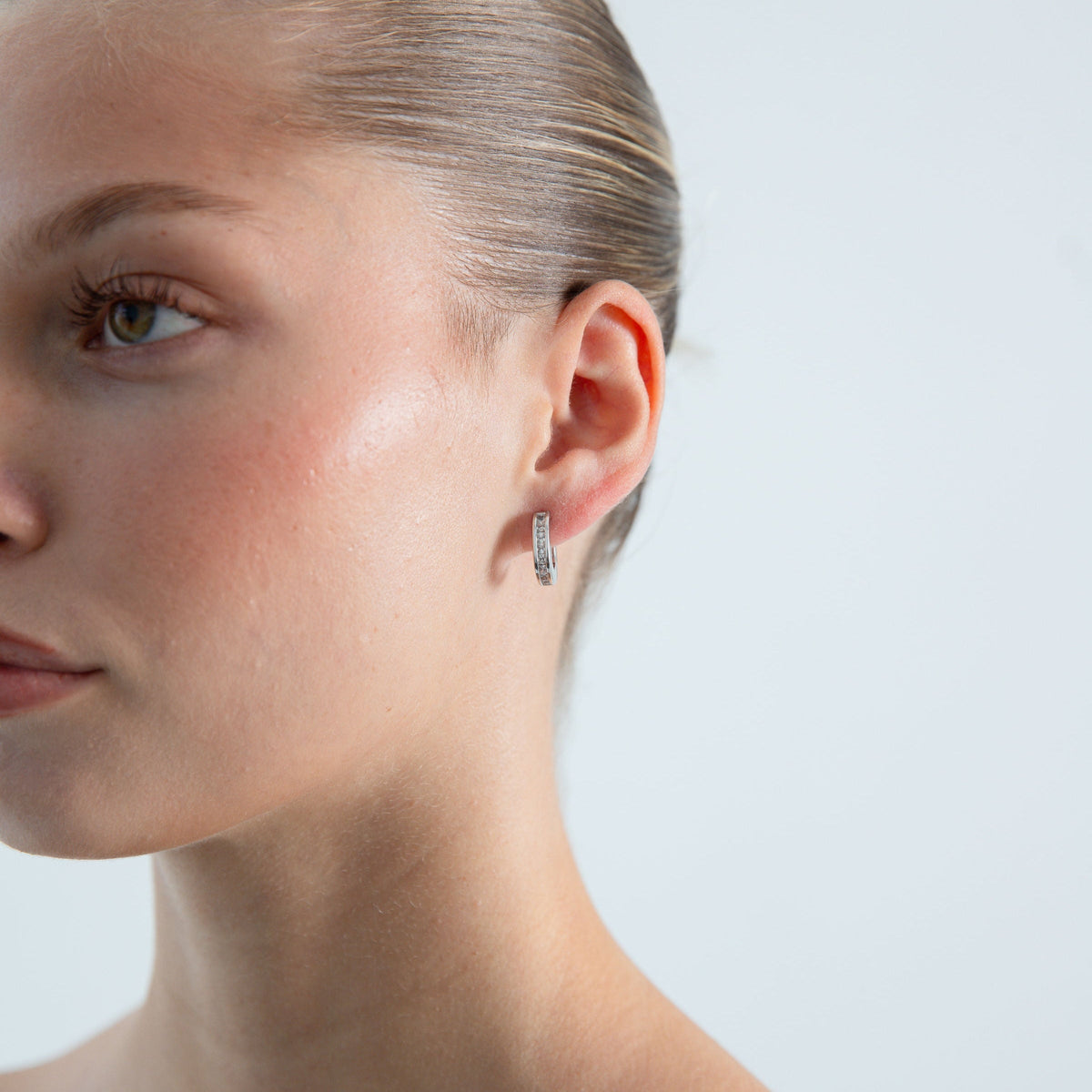 The Deco Hoop - Silver Petite (Ships Early November)