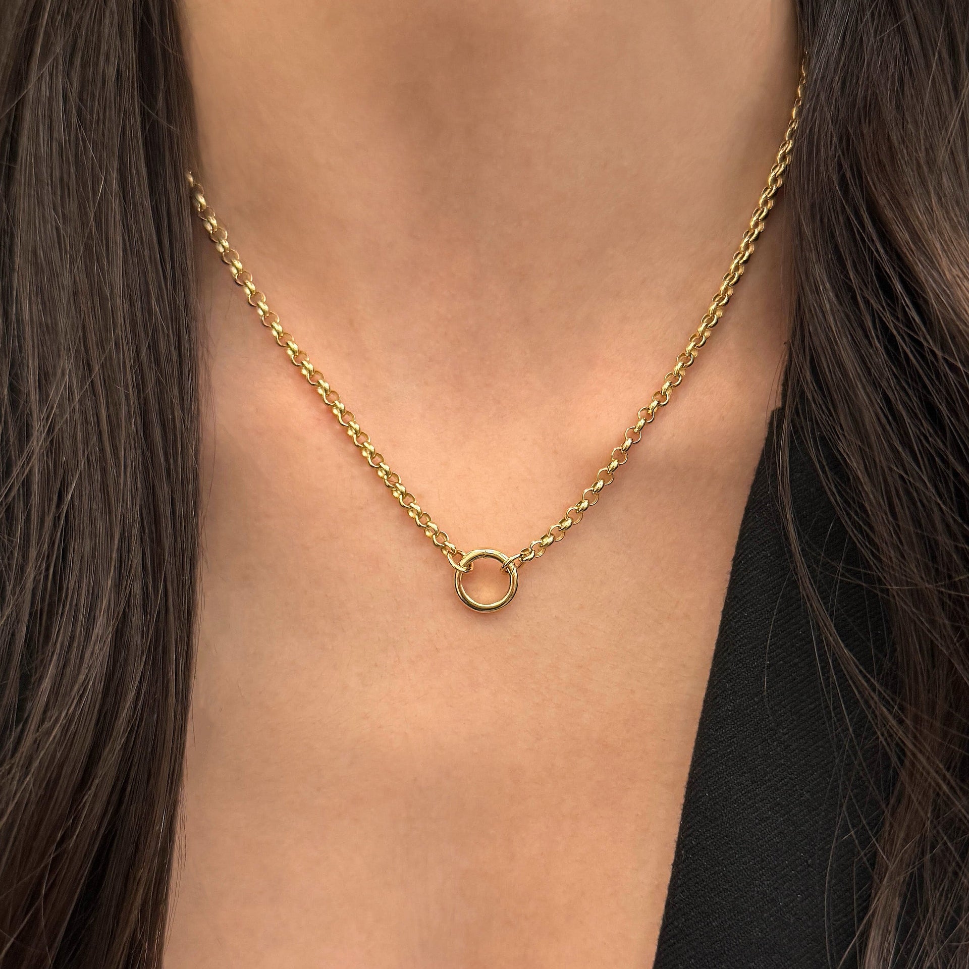 Rolo Chain Necklace with Connector