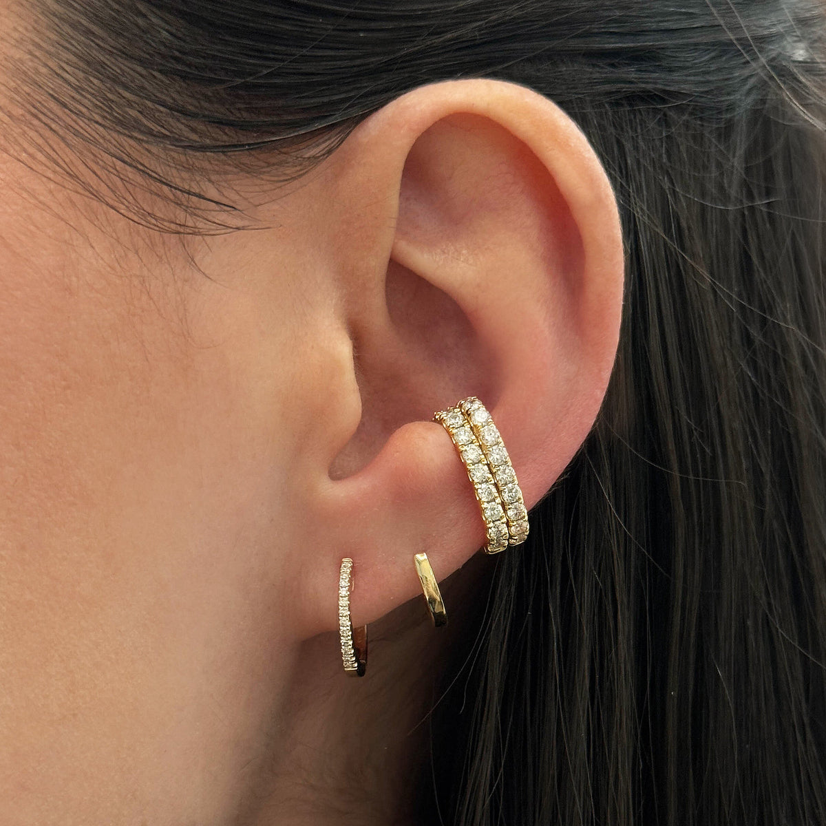 Diamond Huggie Earrings
